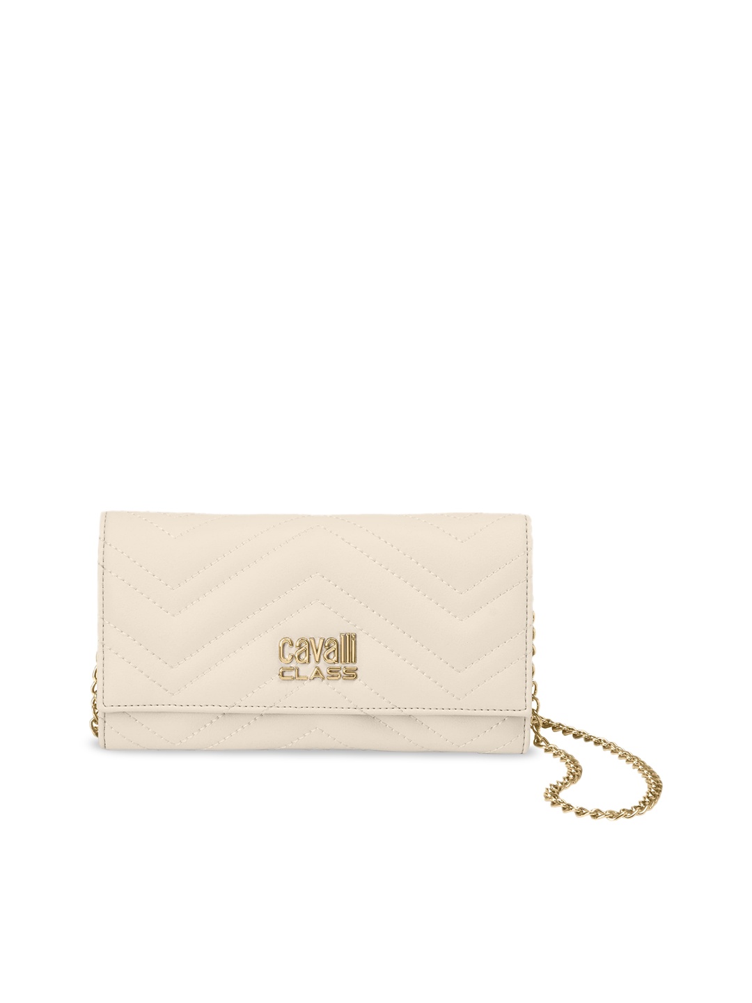 

Cavalli Class Structured Quilted Sling Bag, Cream