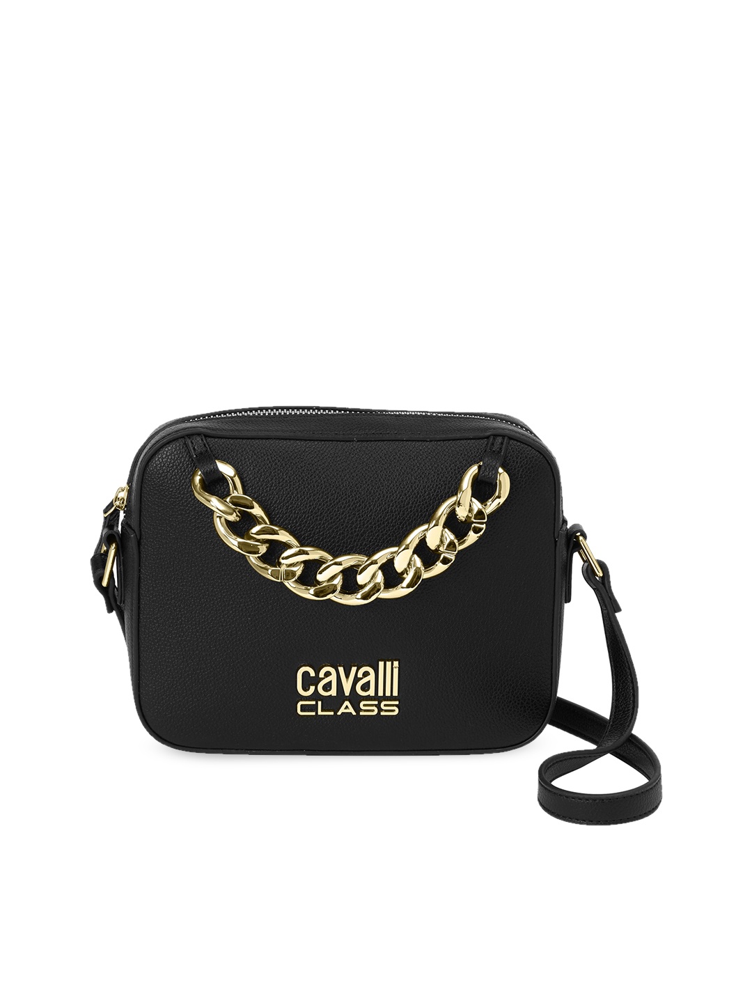 

Cavalli Class Structured Sling Bag, Black