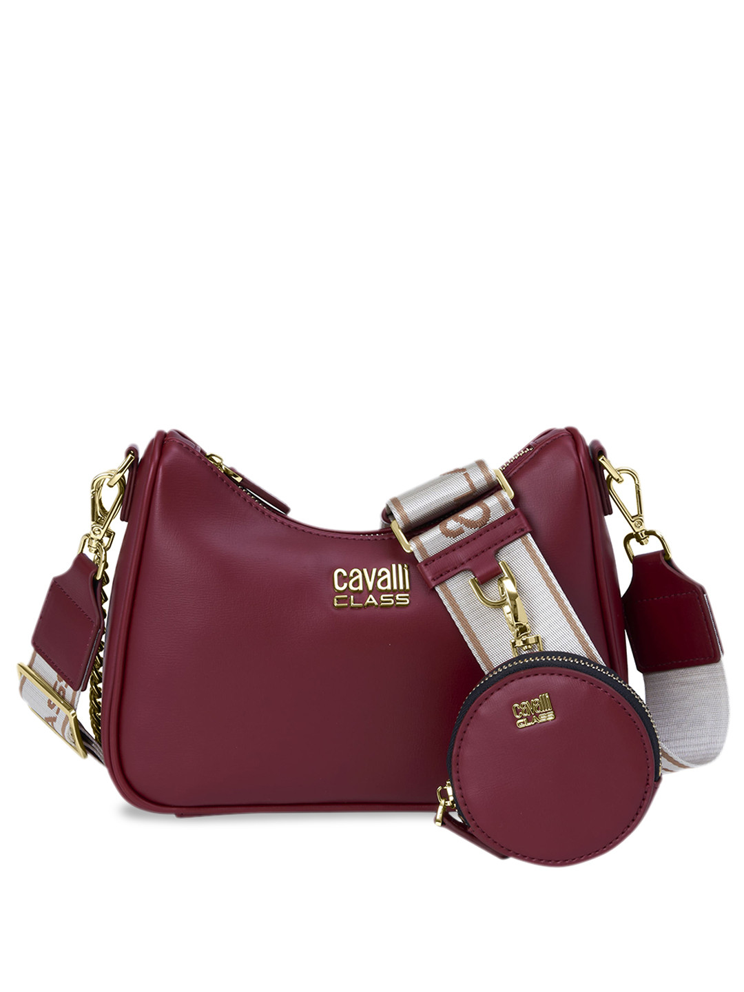 

Cavalli Class Half Moon Sling Bag, Burgundy