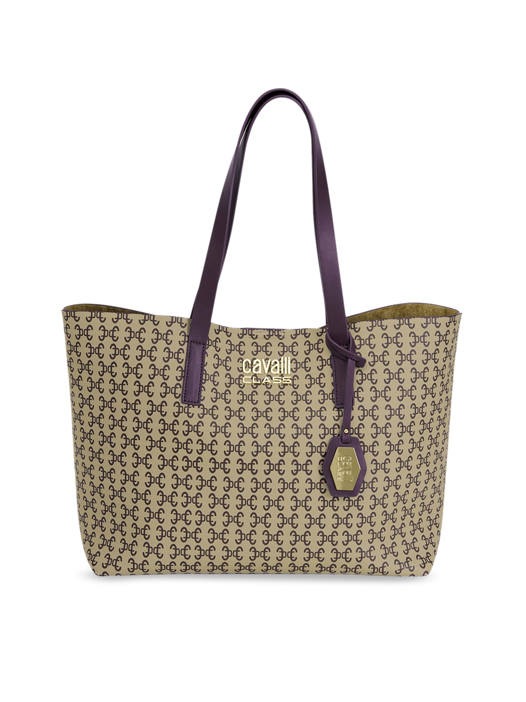 

Cavalli Class Printed Swagger Handheld Bag with Quilted, Violet