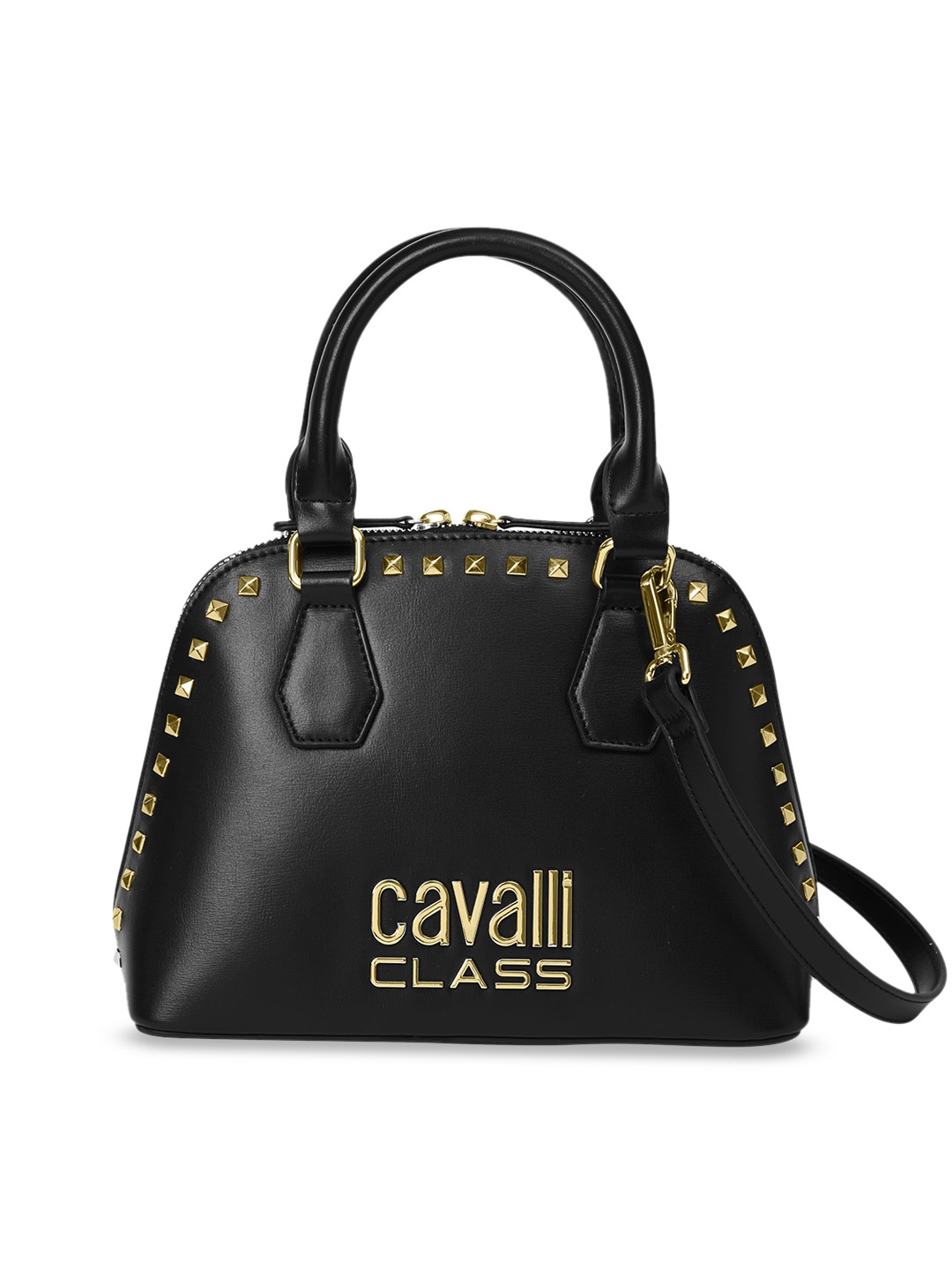 

Cavalli Class Structured Handheld Bag With Embellished, Black