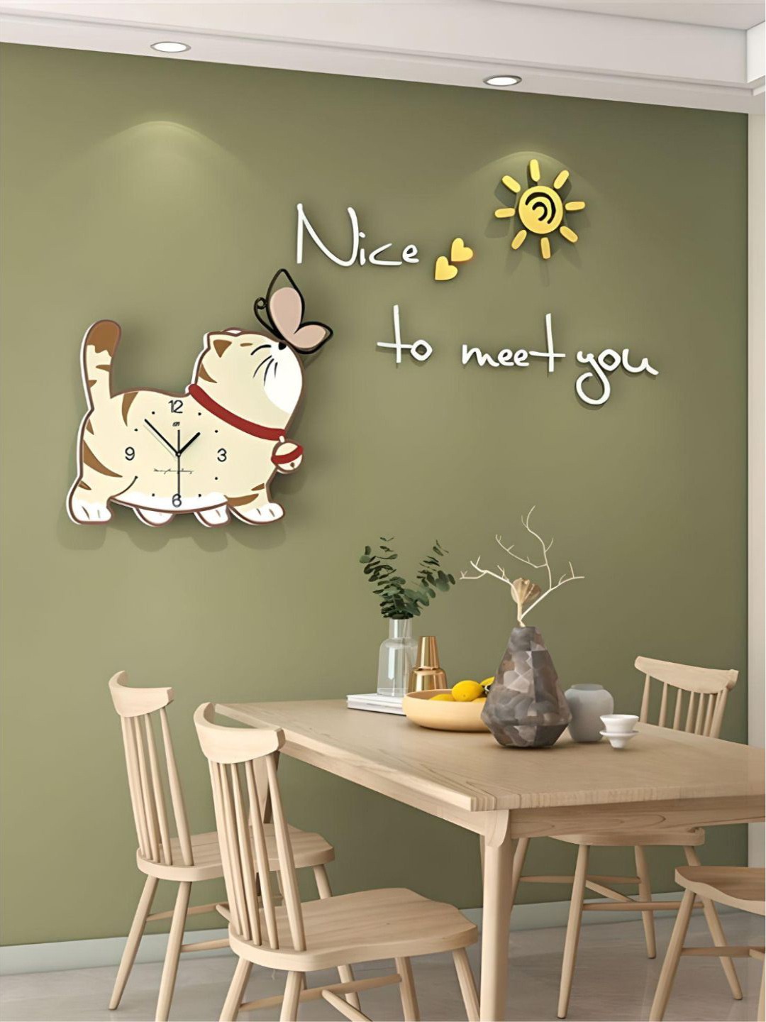 

The Art House Cream-Coloured Printed Contemporary Wall Clock