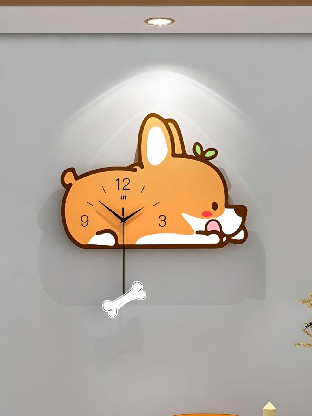

The Art House Yellow & White Printed Animal Shaped Contemporary Wall Clock