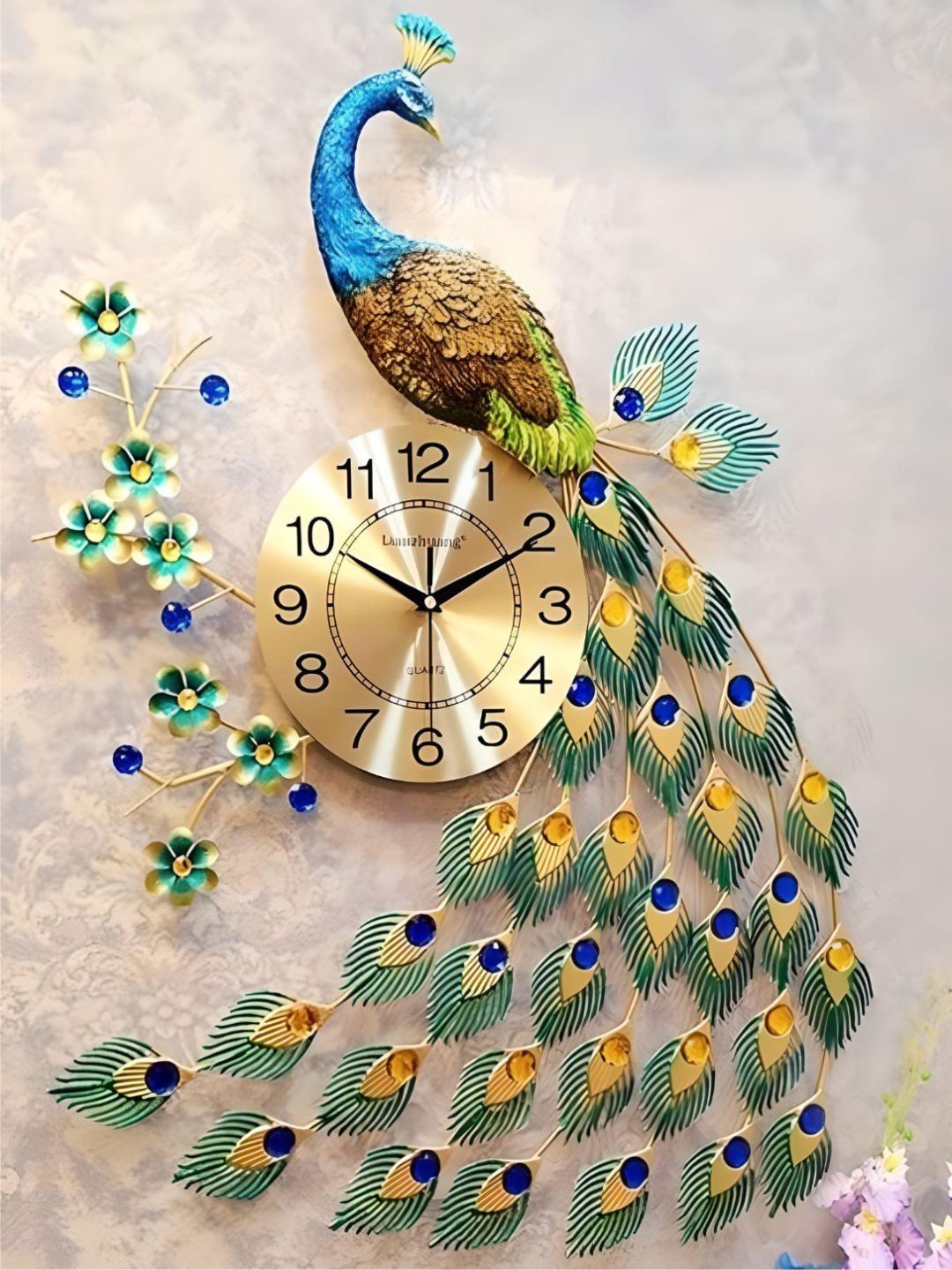 

The Art House Gold-Toned & Green Textured Abstract Shaped Contemporary Wall Clock