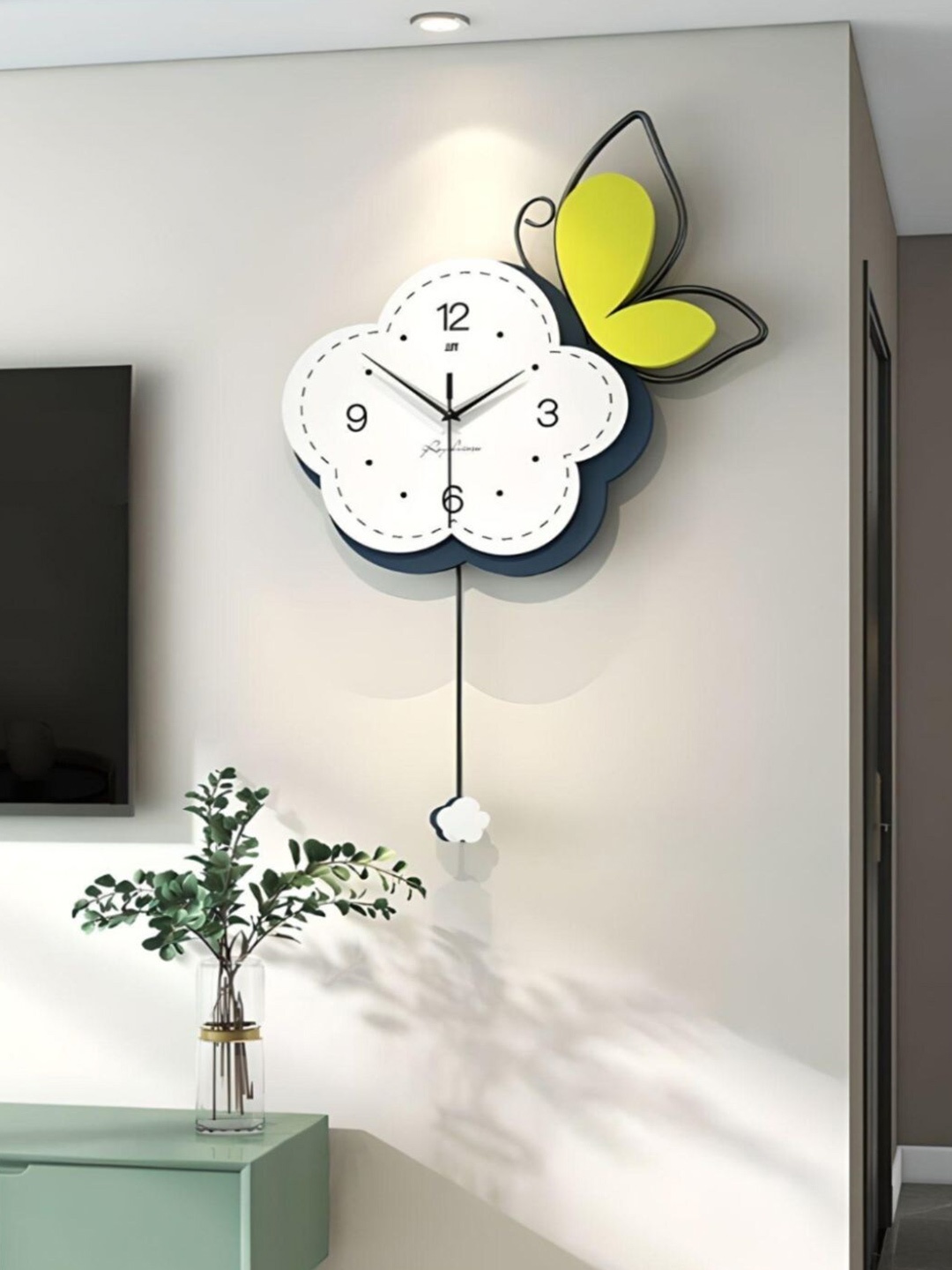 

The Art House White Printed Abstract Shaped Contemporary Wall Clock