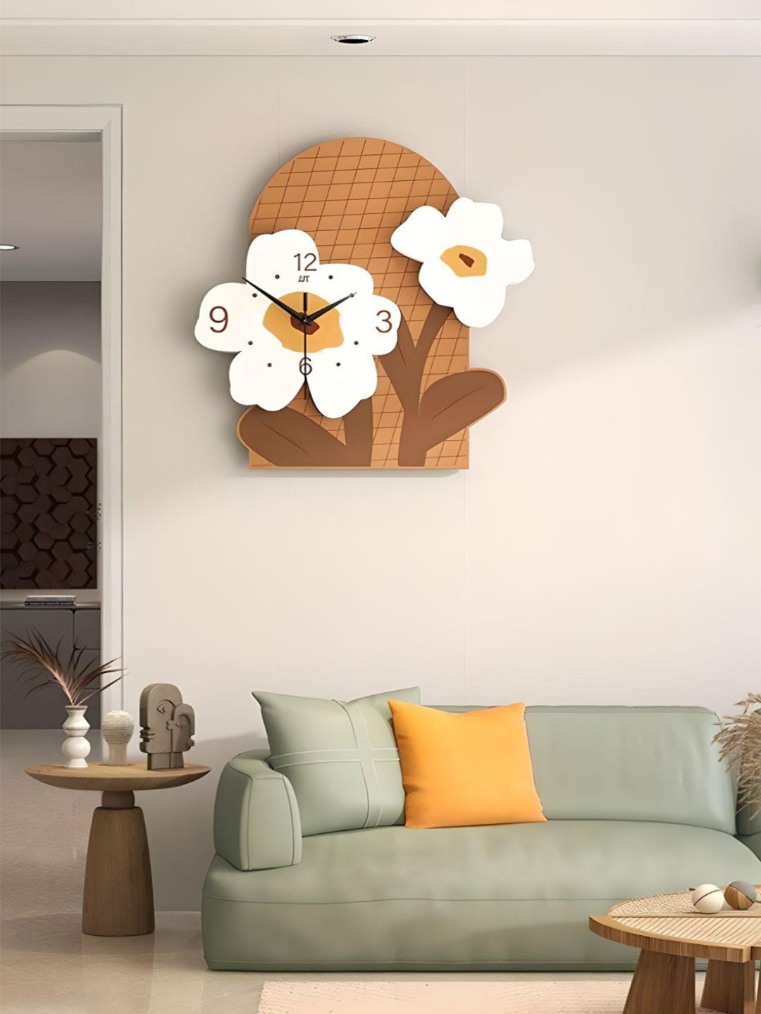 

The Art House Brown & White Textured Abstract Shaped Contemporary Wall Clock