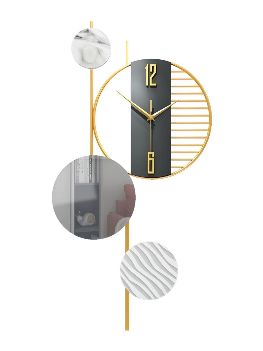 

The Art House Black Textured Abstract Shaped Contemporary Wall Clock