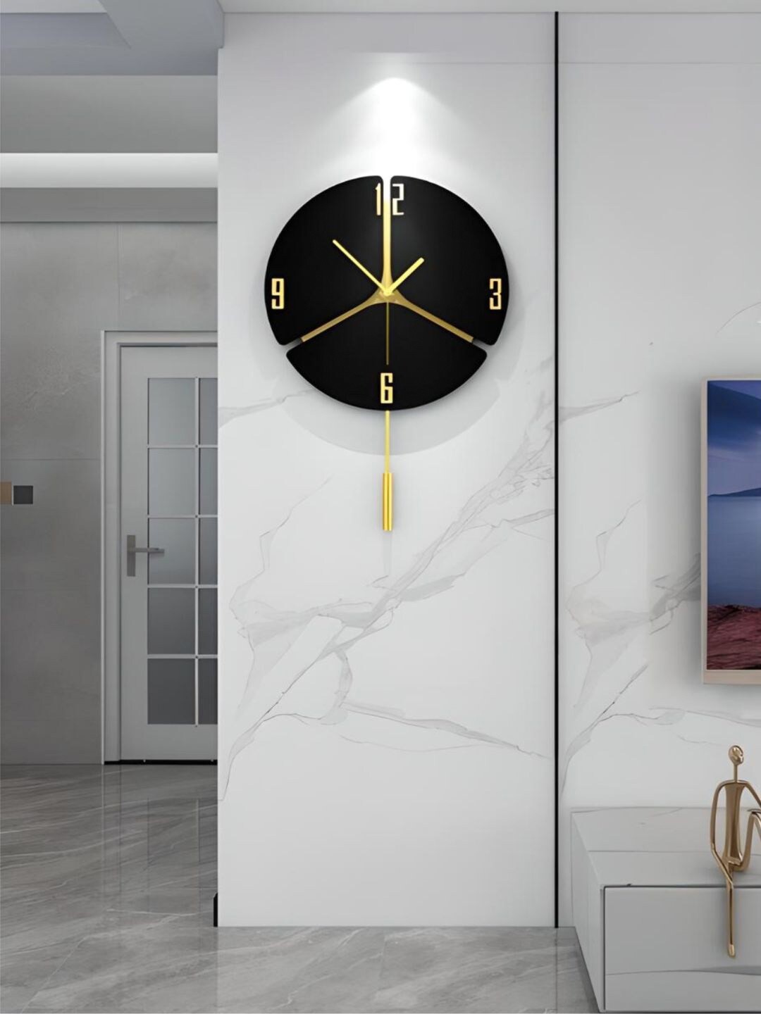 

The Art House Black Abstract Shaped Contemporary Wall Clock