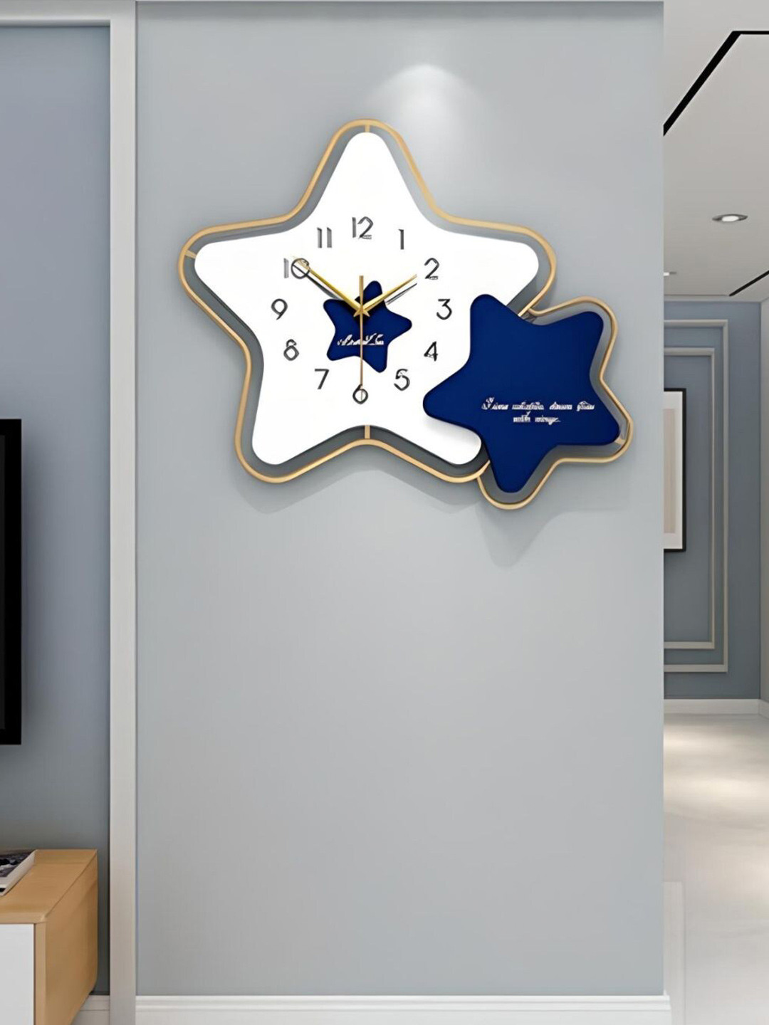 

The Art House White & Blue Textured Abstract Shaped Contemporary Analogue Wall Clock