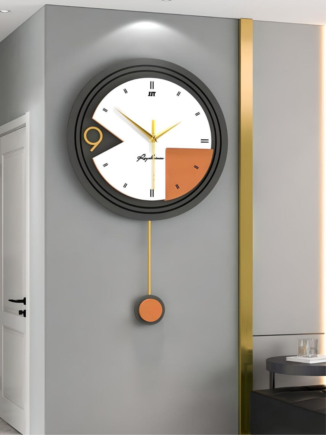 

The Art House White Printed Round Shaped Contemporary Wall Clock