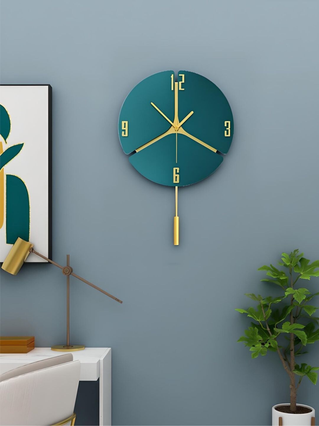 

The Art House Green Round Shaped Contemporary Wall Clock