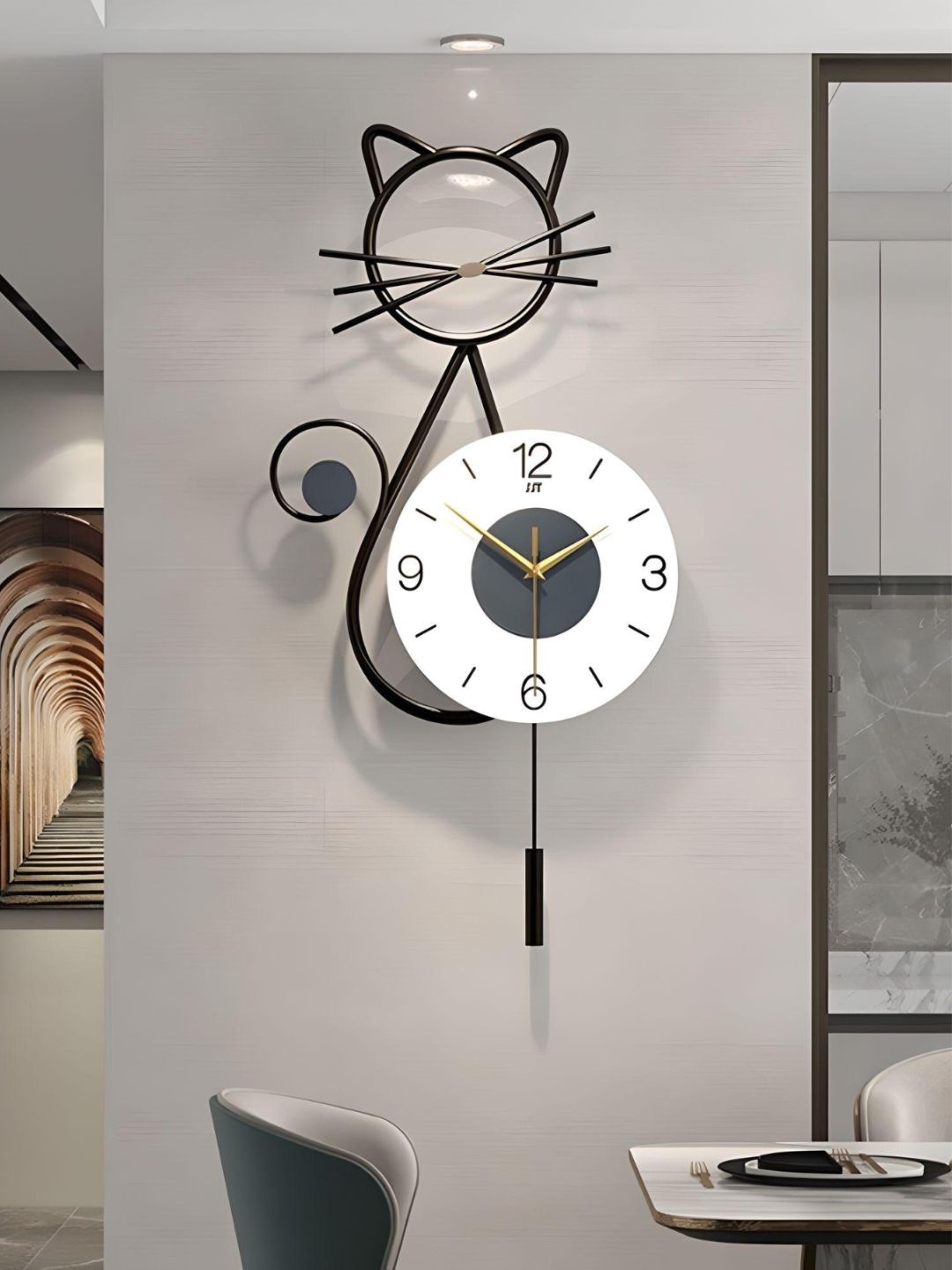 

The Art House White & Black Abstract Shaped Contemporary Wall Clock