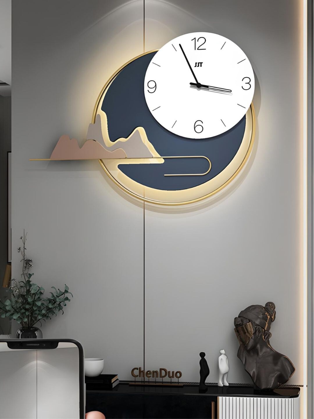 

The Art House White & Grey Textured Abstract Shaped Contemporary Wall Clock