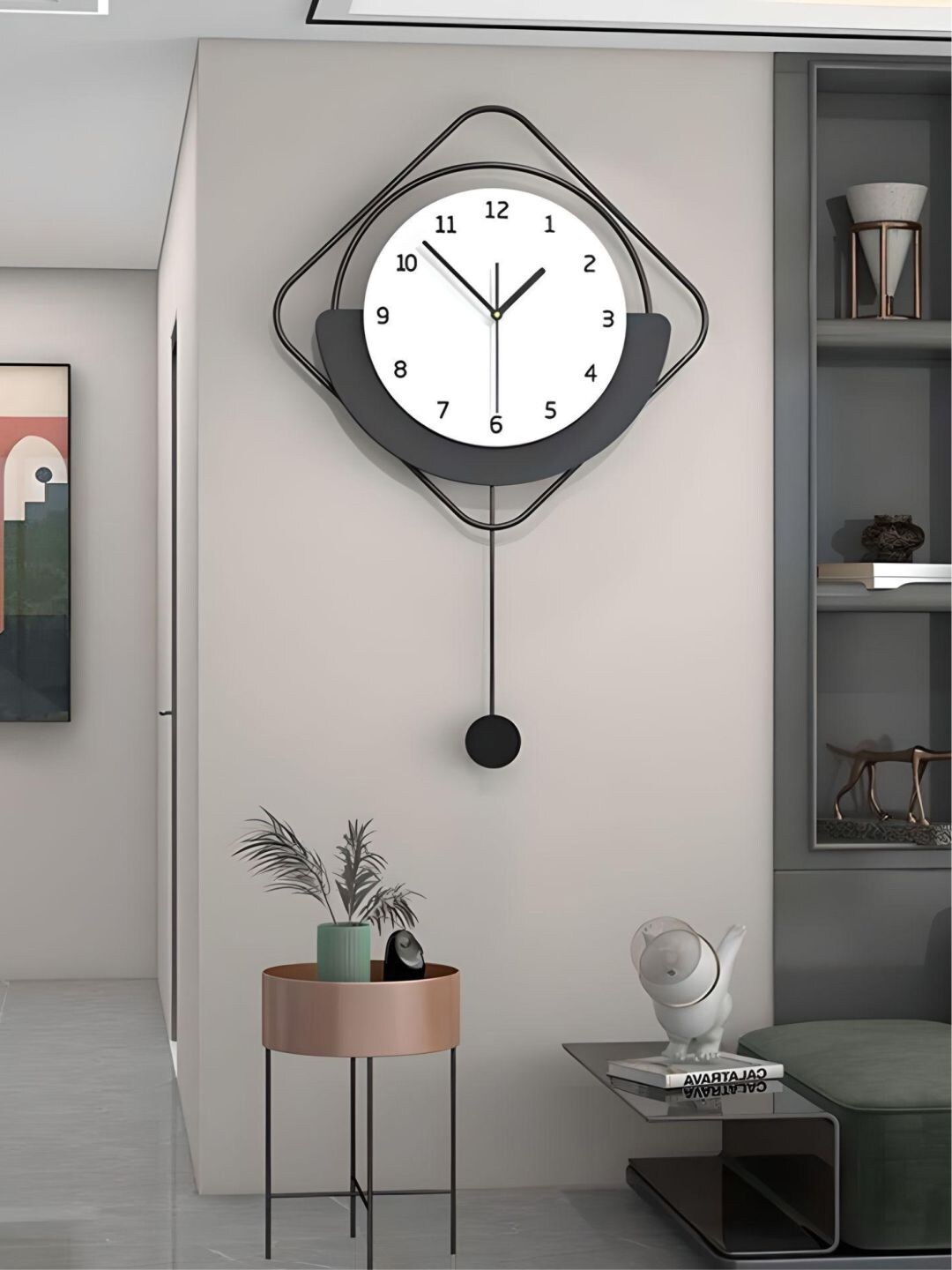 

The Art House White & Grey Textured Geometric Shaped Contemporary Analogue Wall Clock