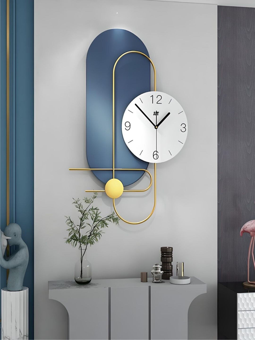 

The Art House Blue & White Analogue Contemporary Wall Clock