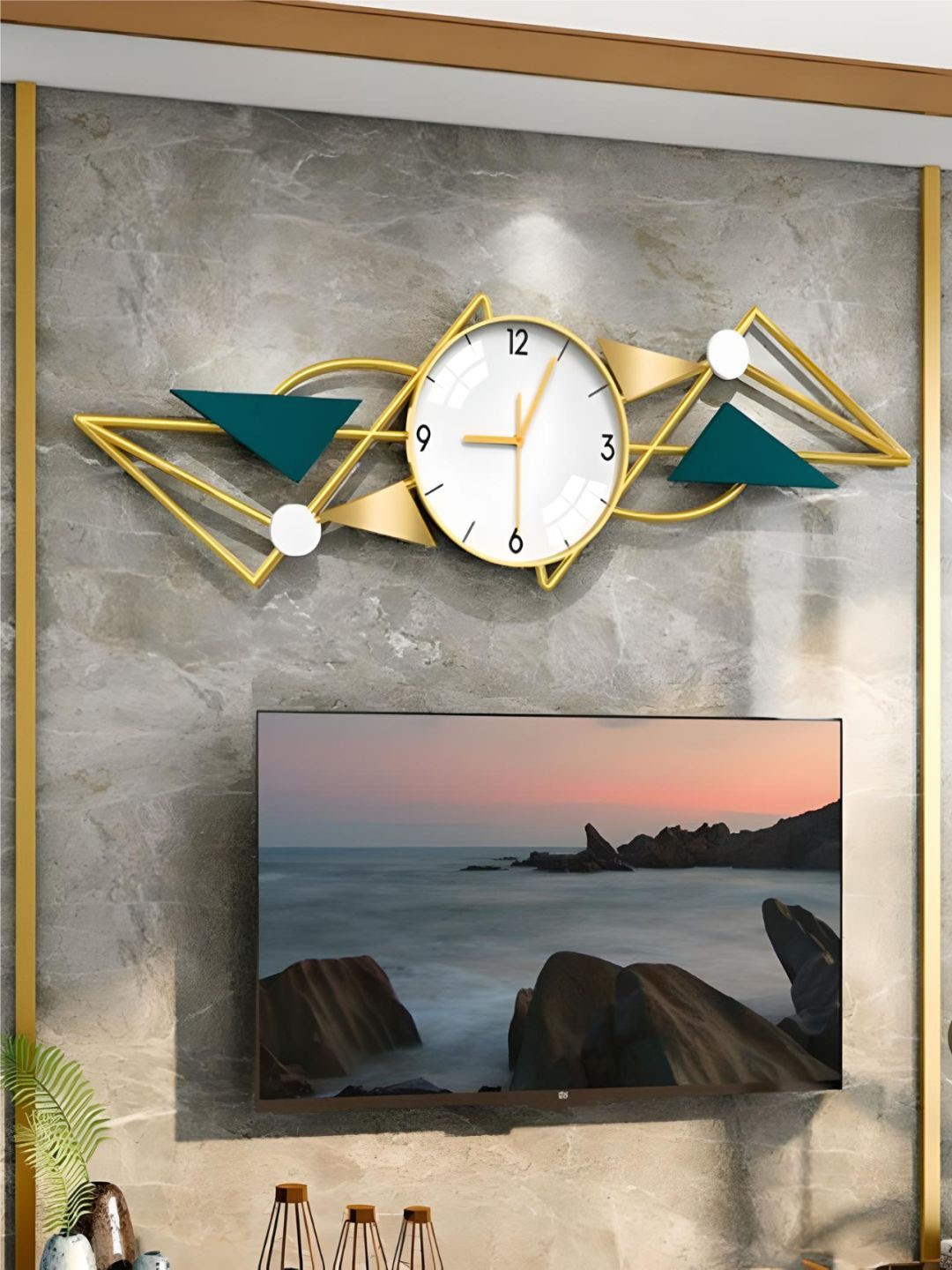 

The Art House White & Blue Analogue Contemporary Wall Clock