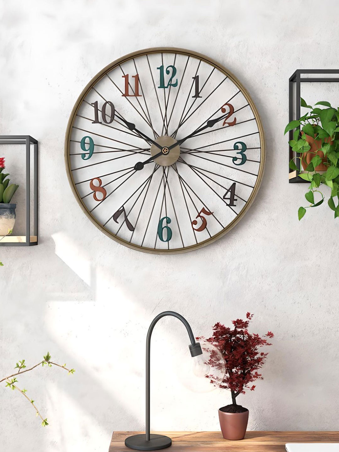 

The Art House Beige & Black Textured Round Shaped Contemporary Wall Clock