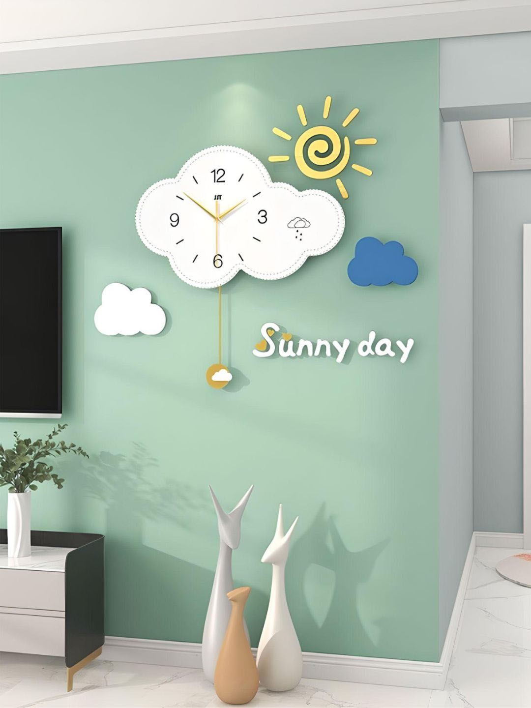 

The Art House White Textured Abstract Shaped Contemporary Wall Clock