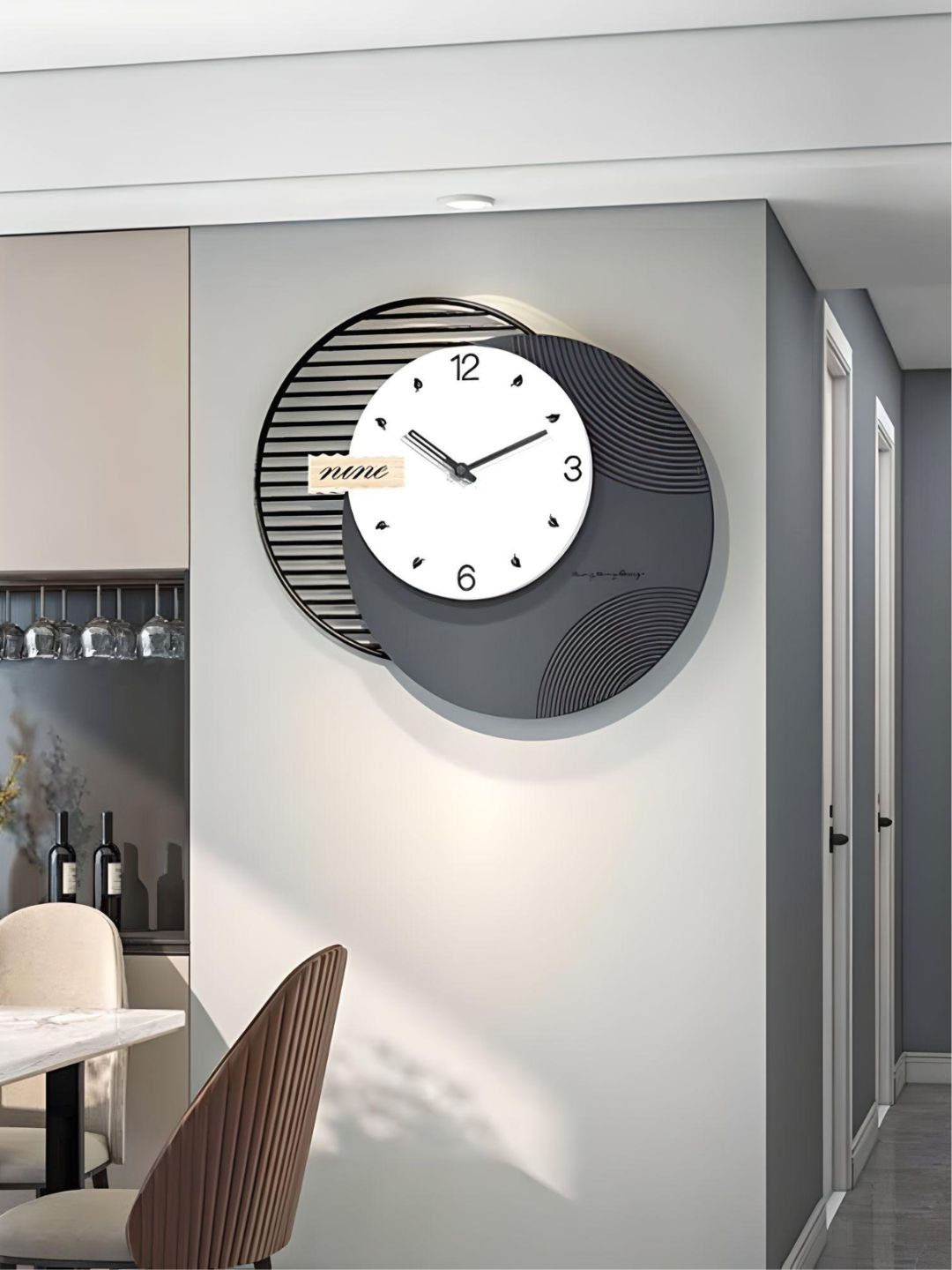 

The Art House Grey Printed Abstract Shaped Contemporary Wall Clock