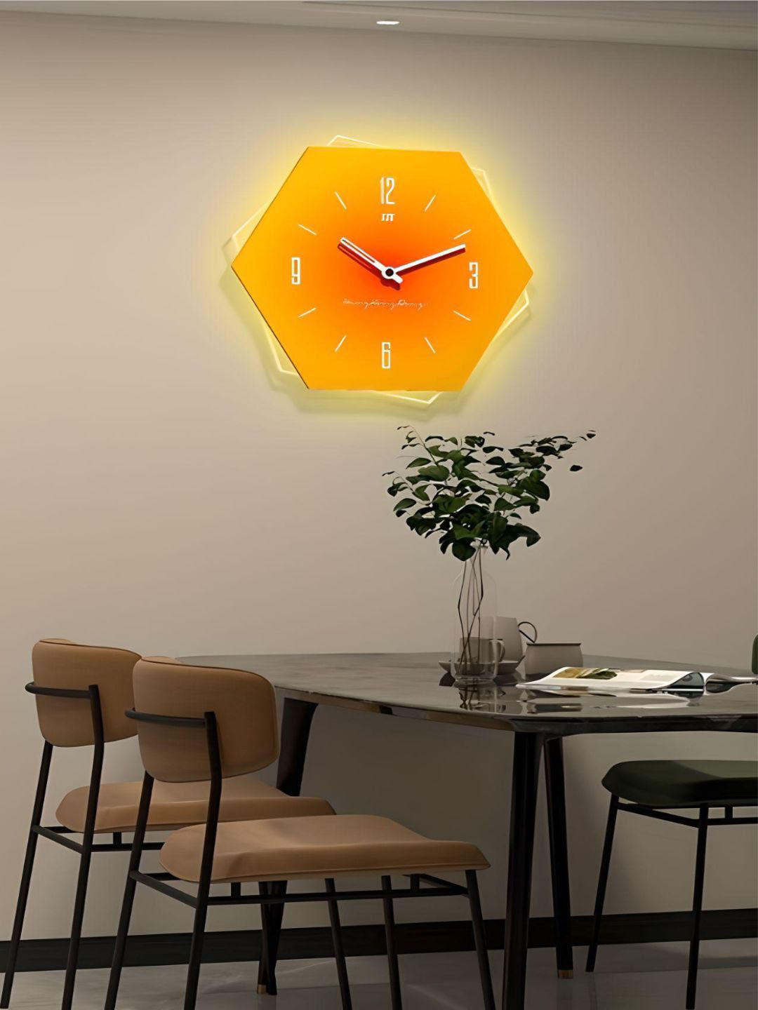 

The Art House Yellow Abstract Shaped Contemporary Wall Clock
