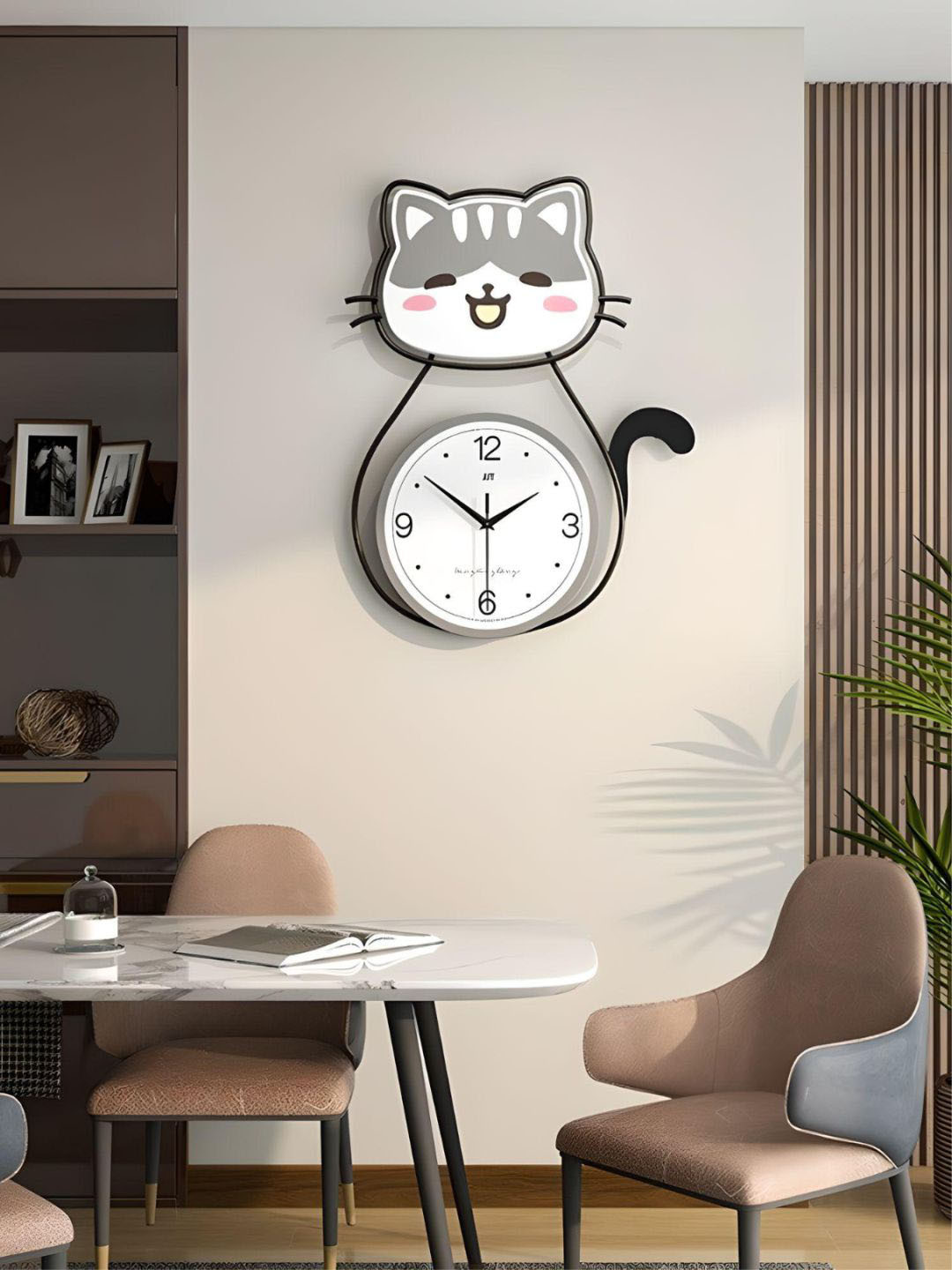 

The Art House Pink Printed Abstract Shaped Contemporary Wall Clock