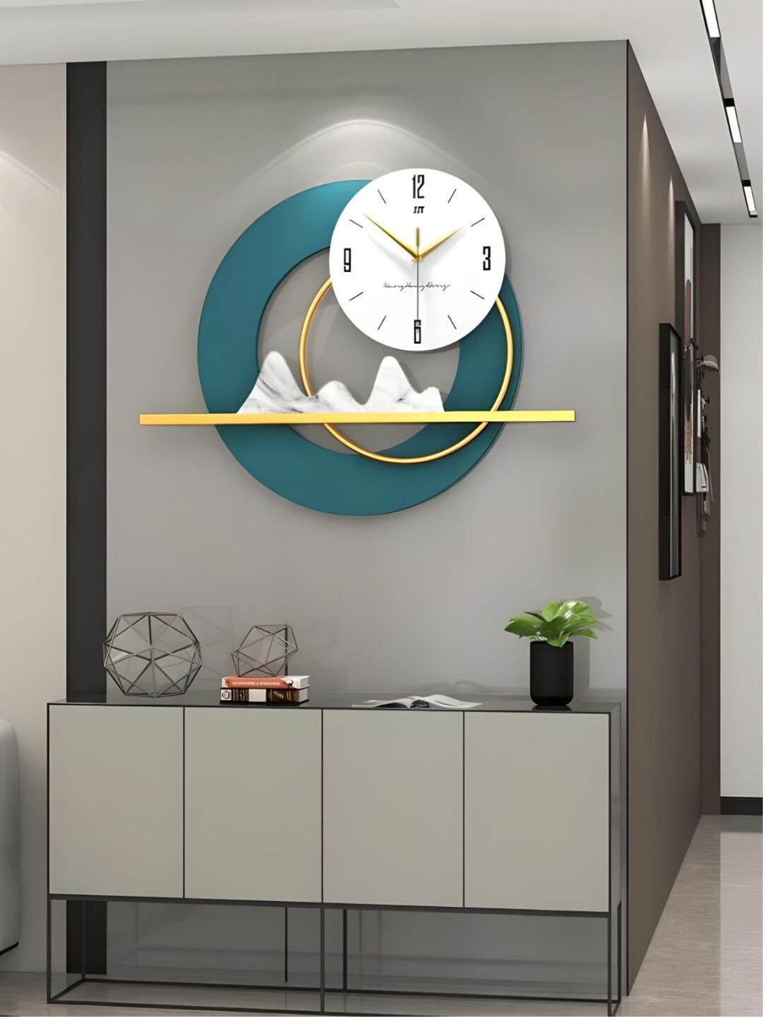 

The Art House Blue Abstract Shaped Contemporary Wall Clock