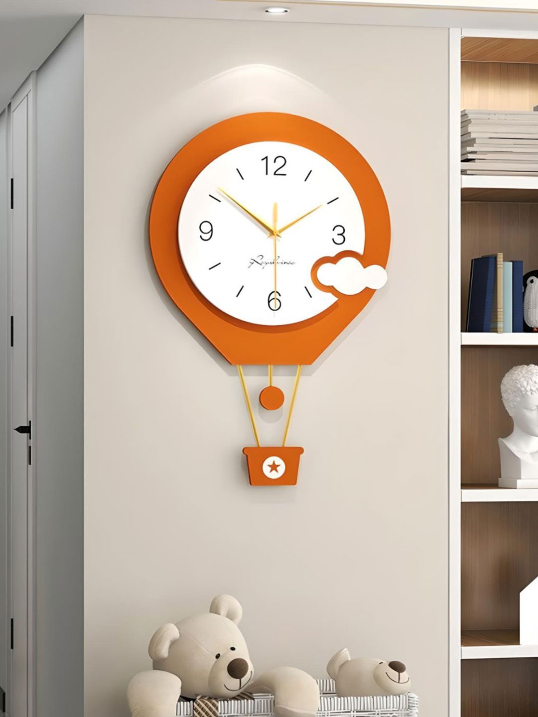 

The Art House Orange & White Abstract Shaped Contemporary Analogue Wall Clock