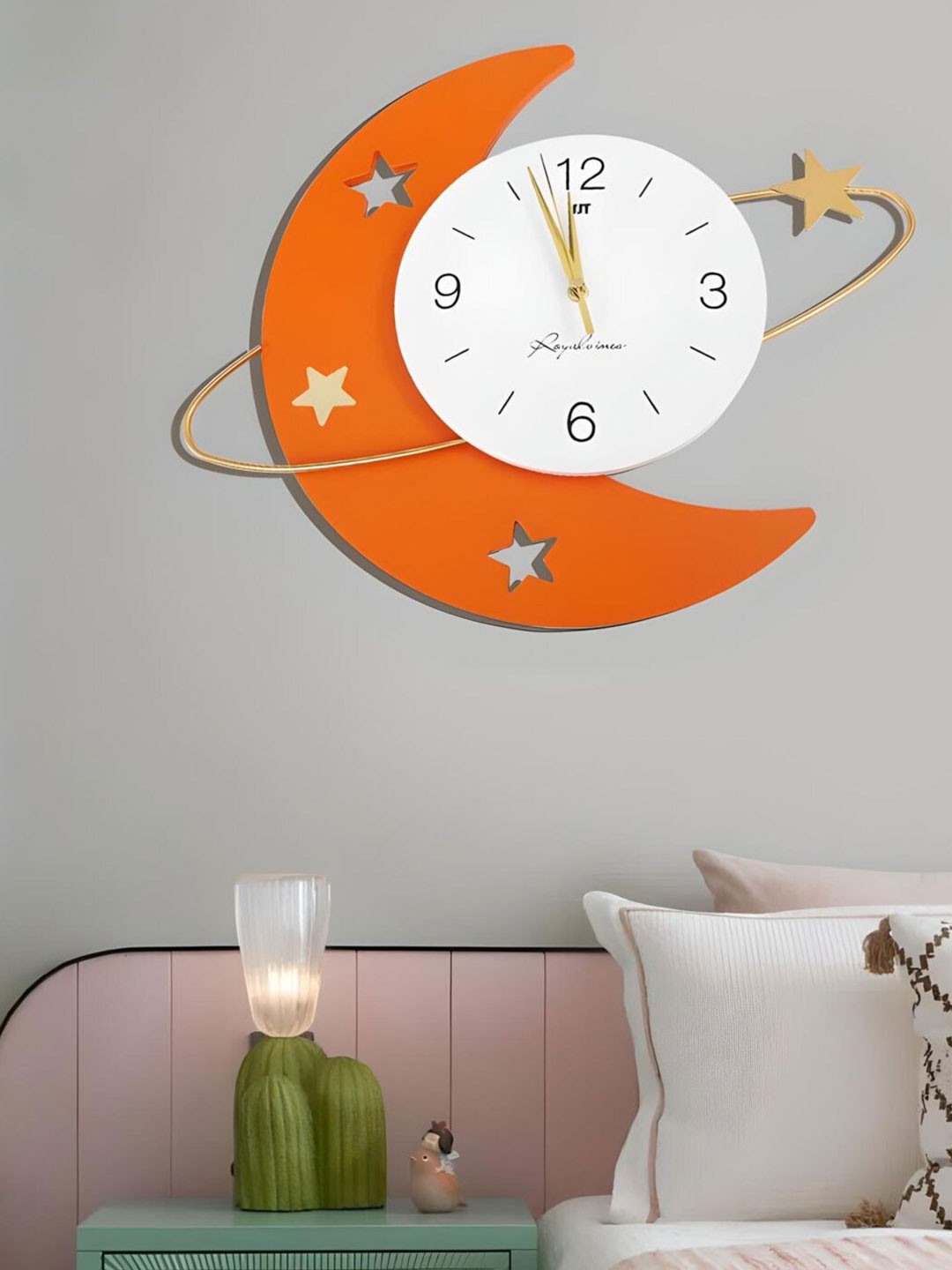 

The Art House Orange & White Abstract Shaped Contemporary Analogue Wall Clock