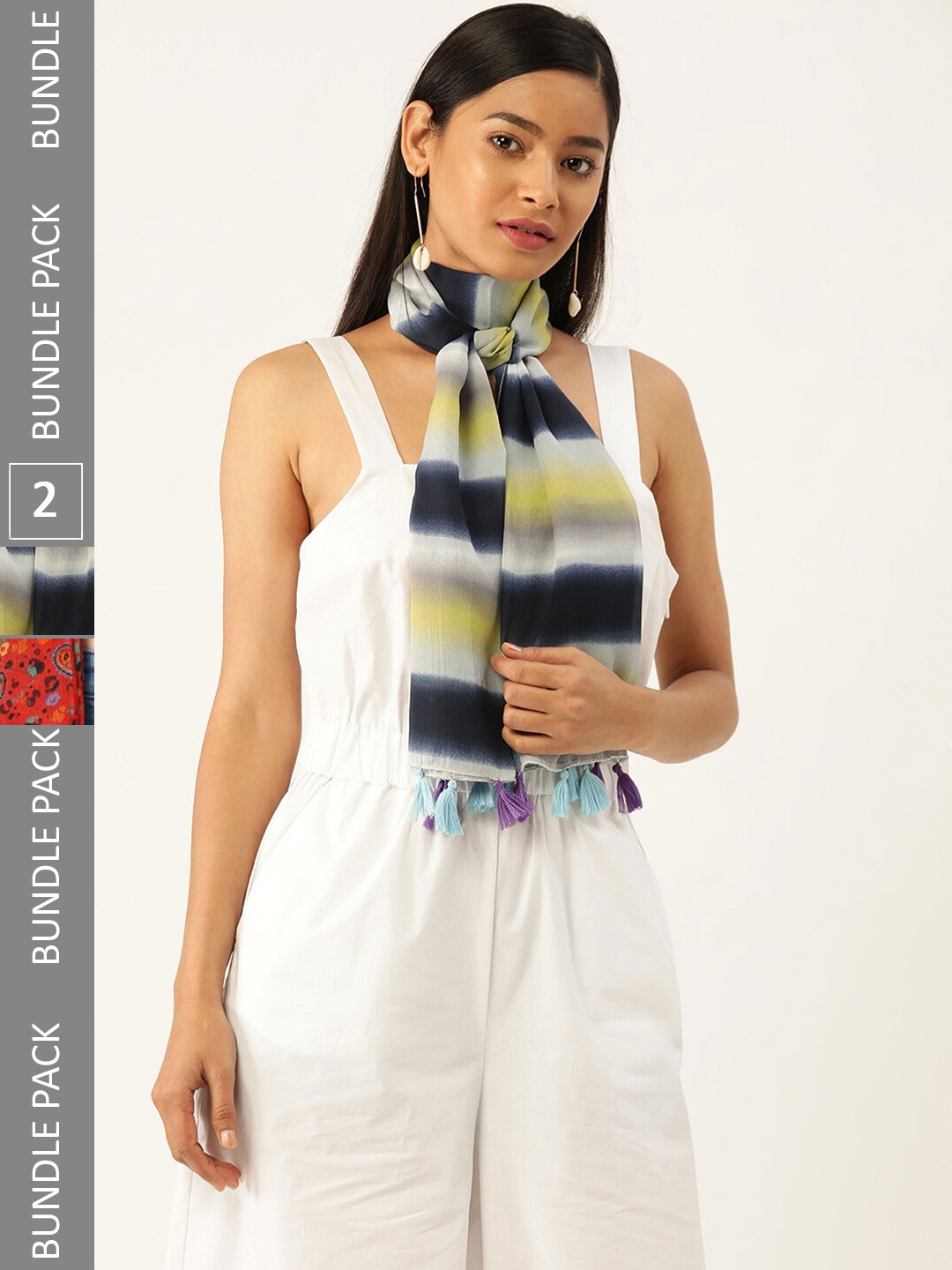 

Trend Arrest Set Of 2 Printed Scarves, Red