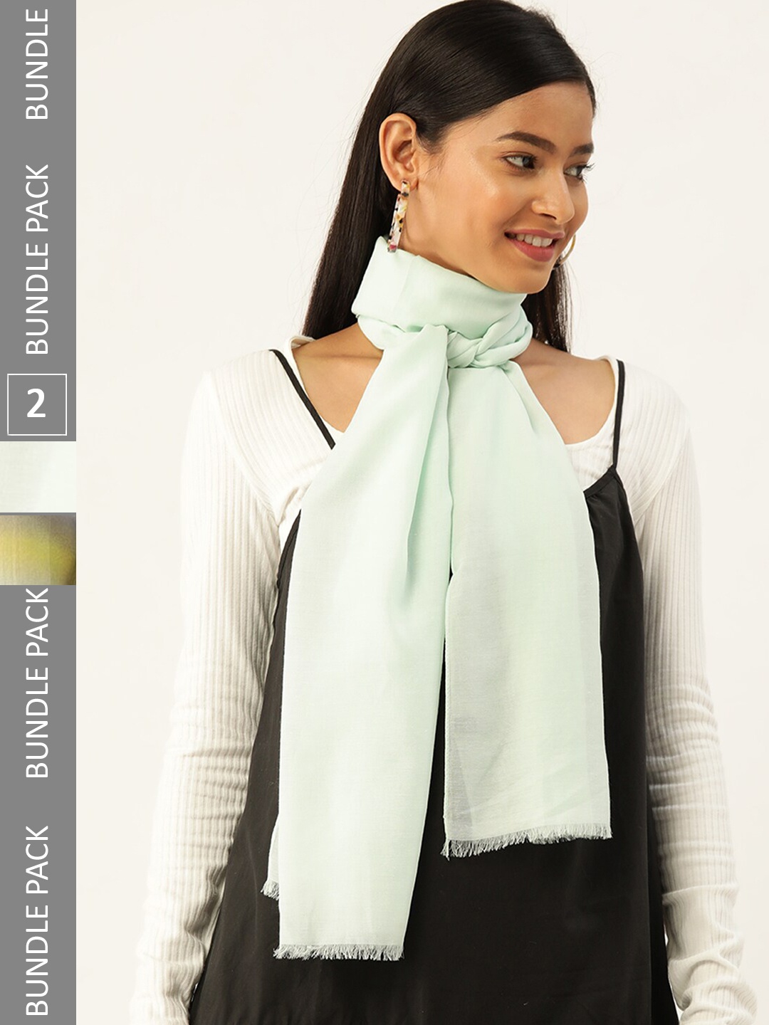 

Trend Arrest Pack of 2 Striped Scarf, Green