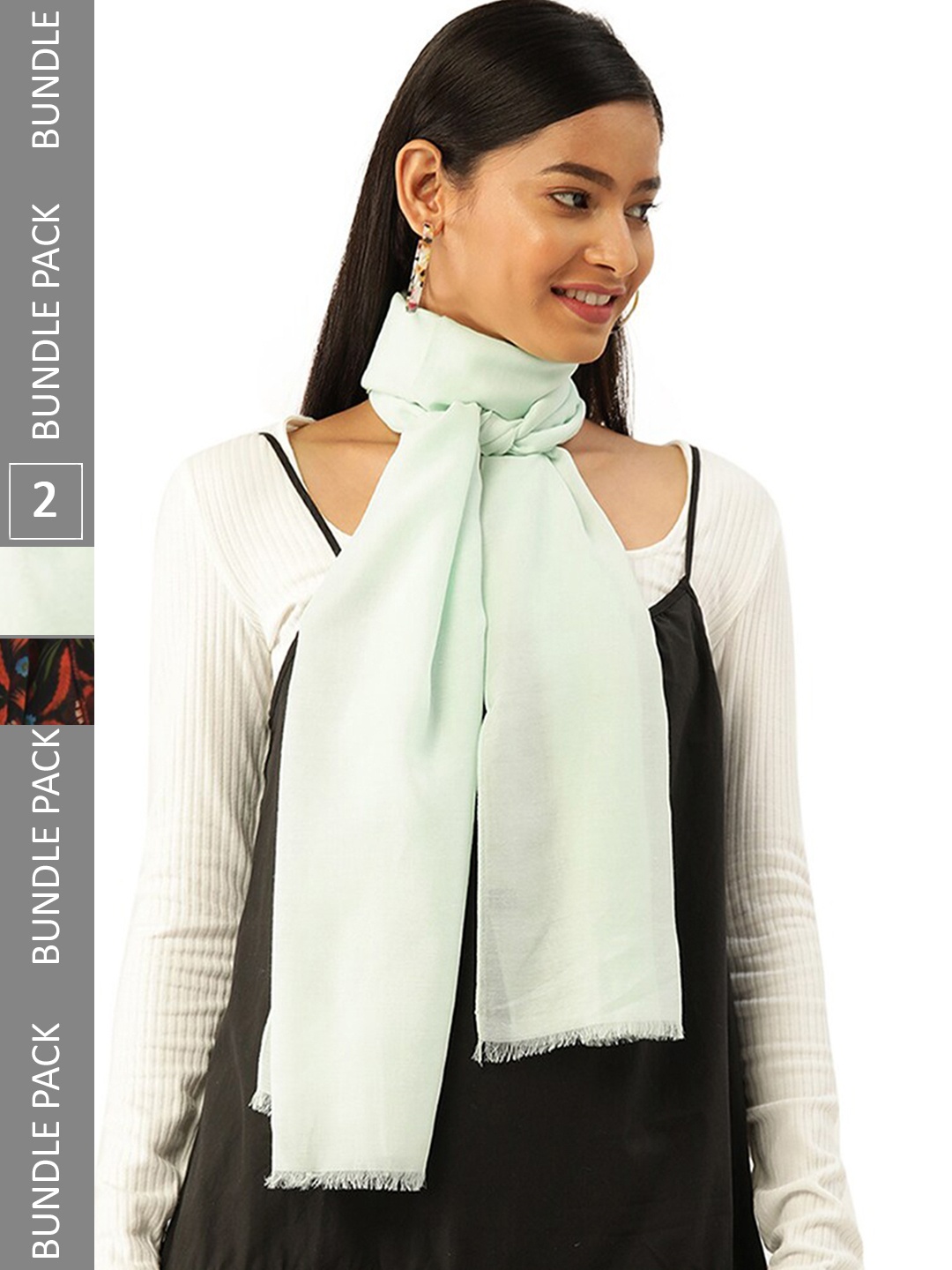 

Trend Arrest Set of 2 Printed scarves, Green