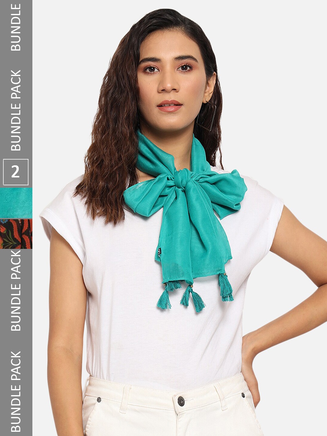 

Trend Arrest Set Of 2 Printed Scarves, Green