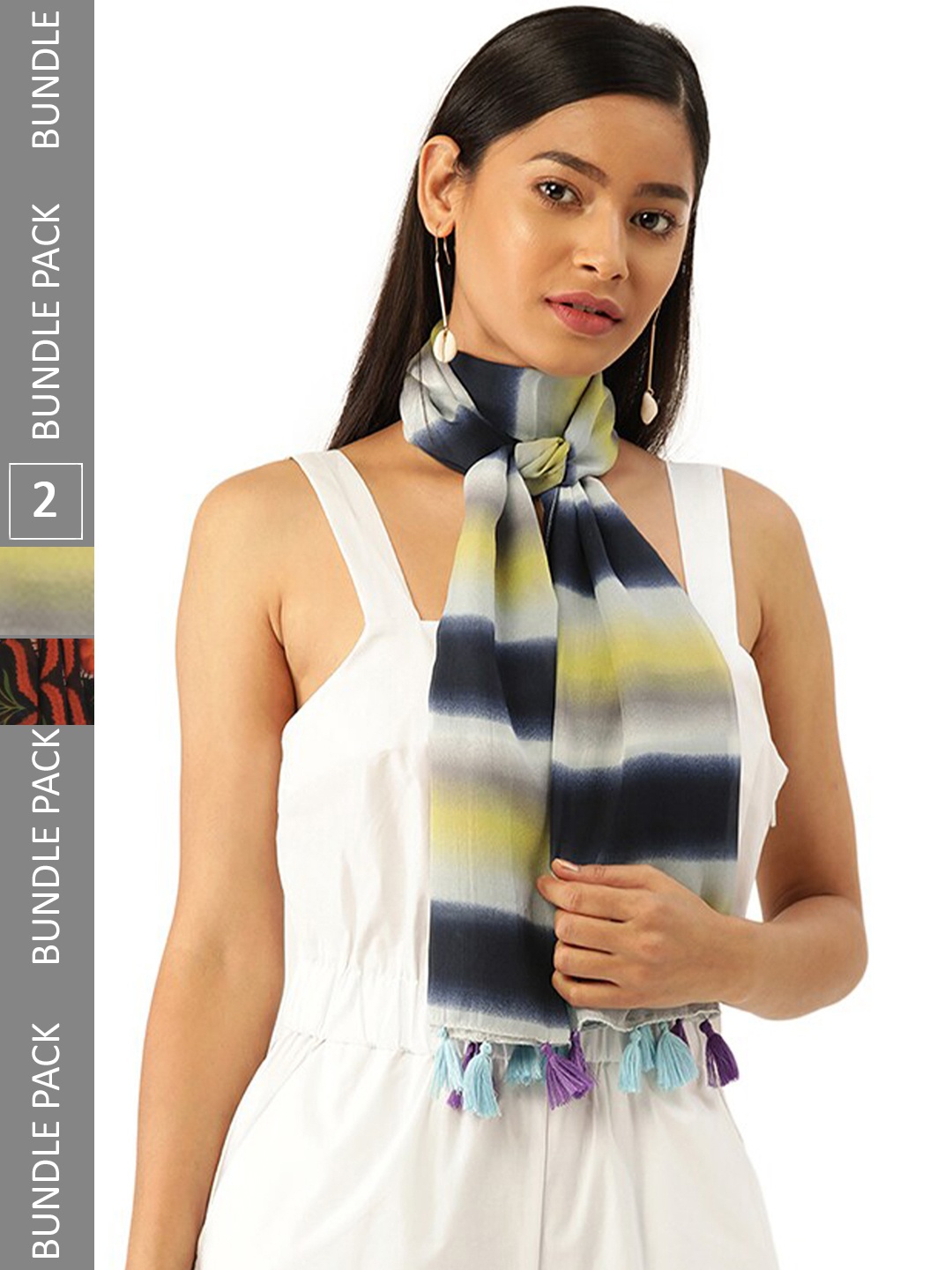 

Trend Arrest Pack of 2 Printed Scarf, Red