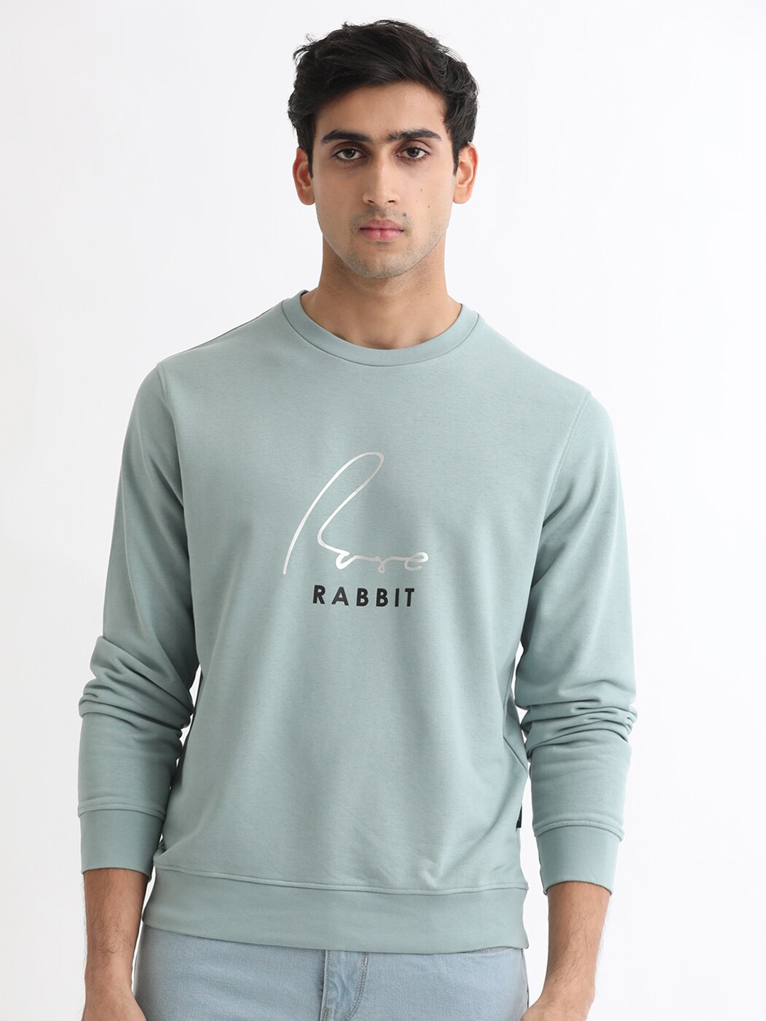 

RARE RABBIT Men Rowann Round Neck Sweatshirt, Blue