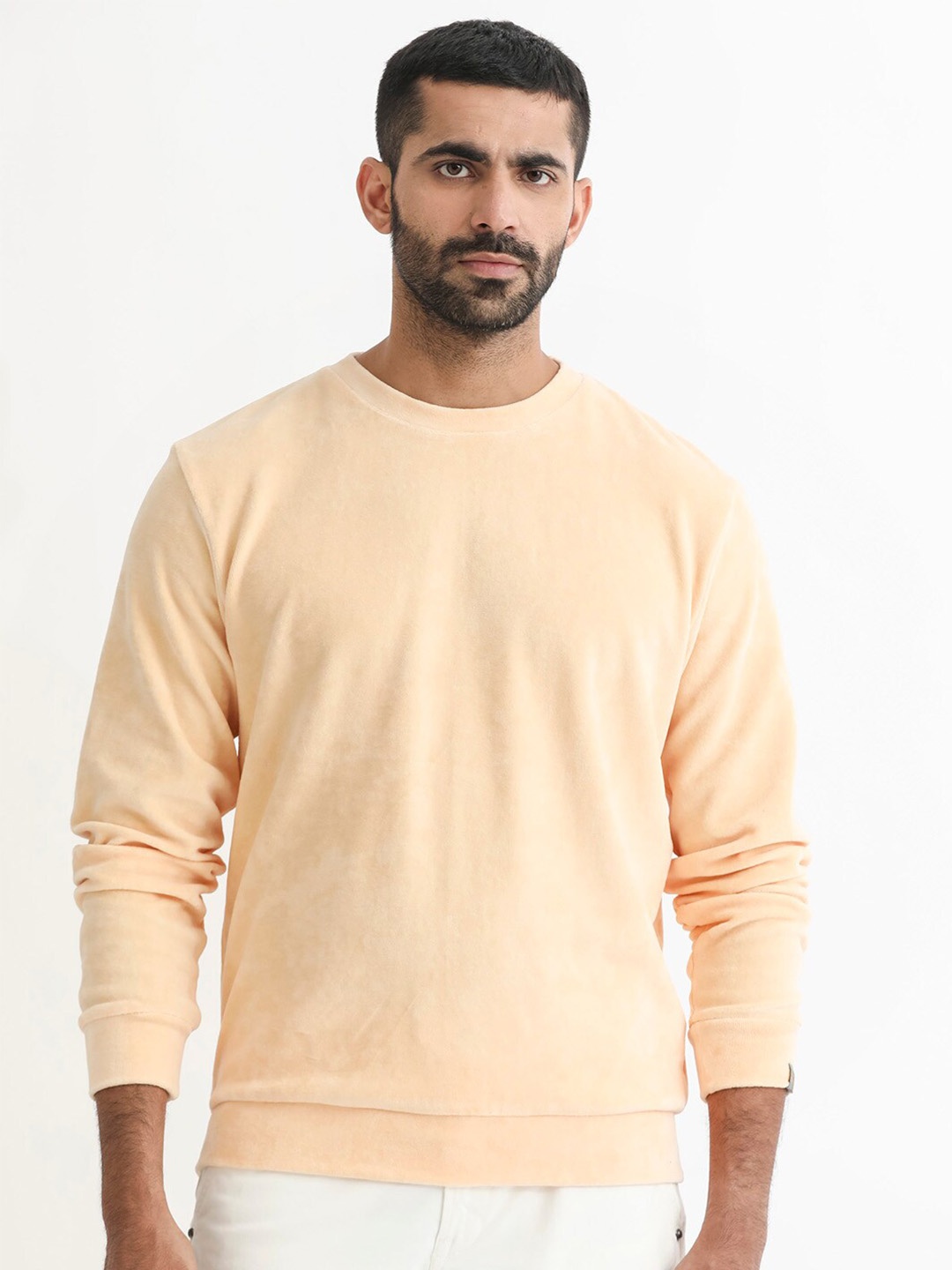 

RARE RABBIT Men Dube Round Neck Sweatshirt, Yellow