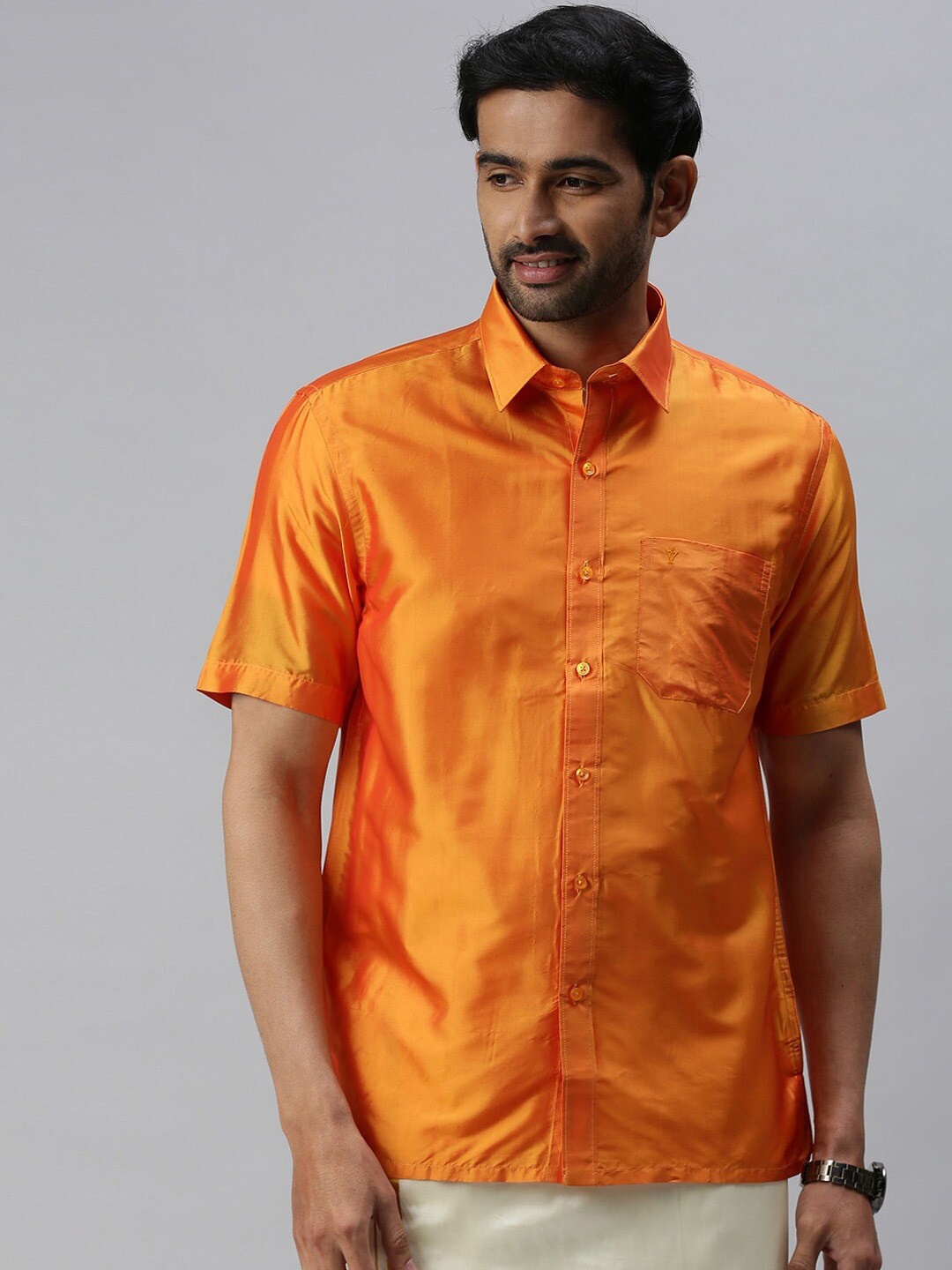 

Ramraj Classic Cotton Casual Shirt, Orange