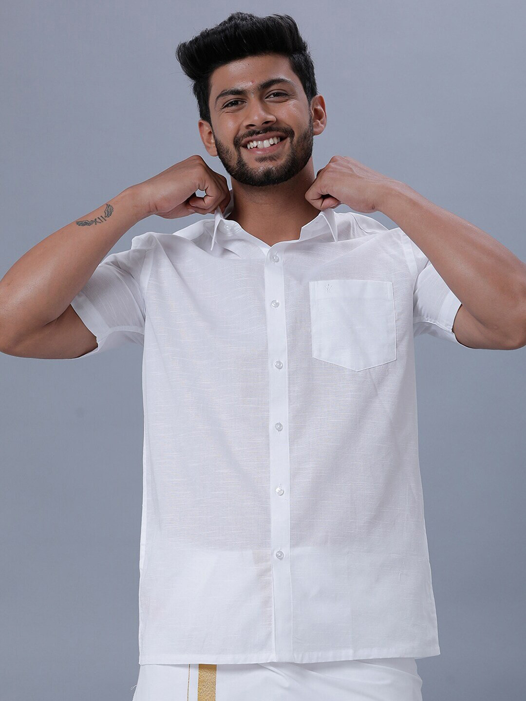 

Ramraj Classic Cotton Casual Shirt, White