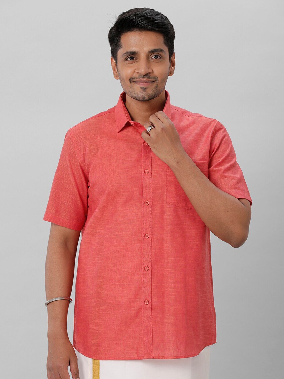 

Ramraj Classic Cotton Casual Shirt, Red