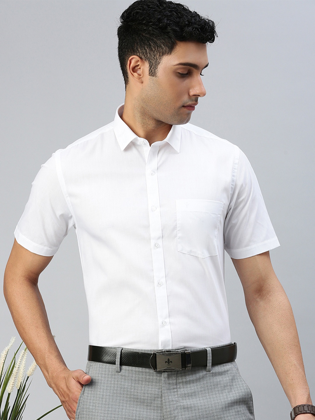 

Ramraj Classic Spread Collar Casual Cotton Shirt, White