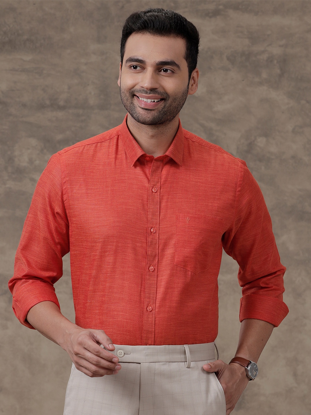 

Ramraj Classic Cotton Casual Shirt, Red