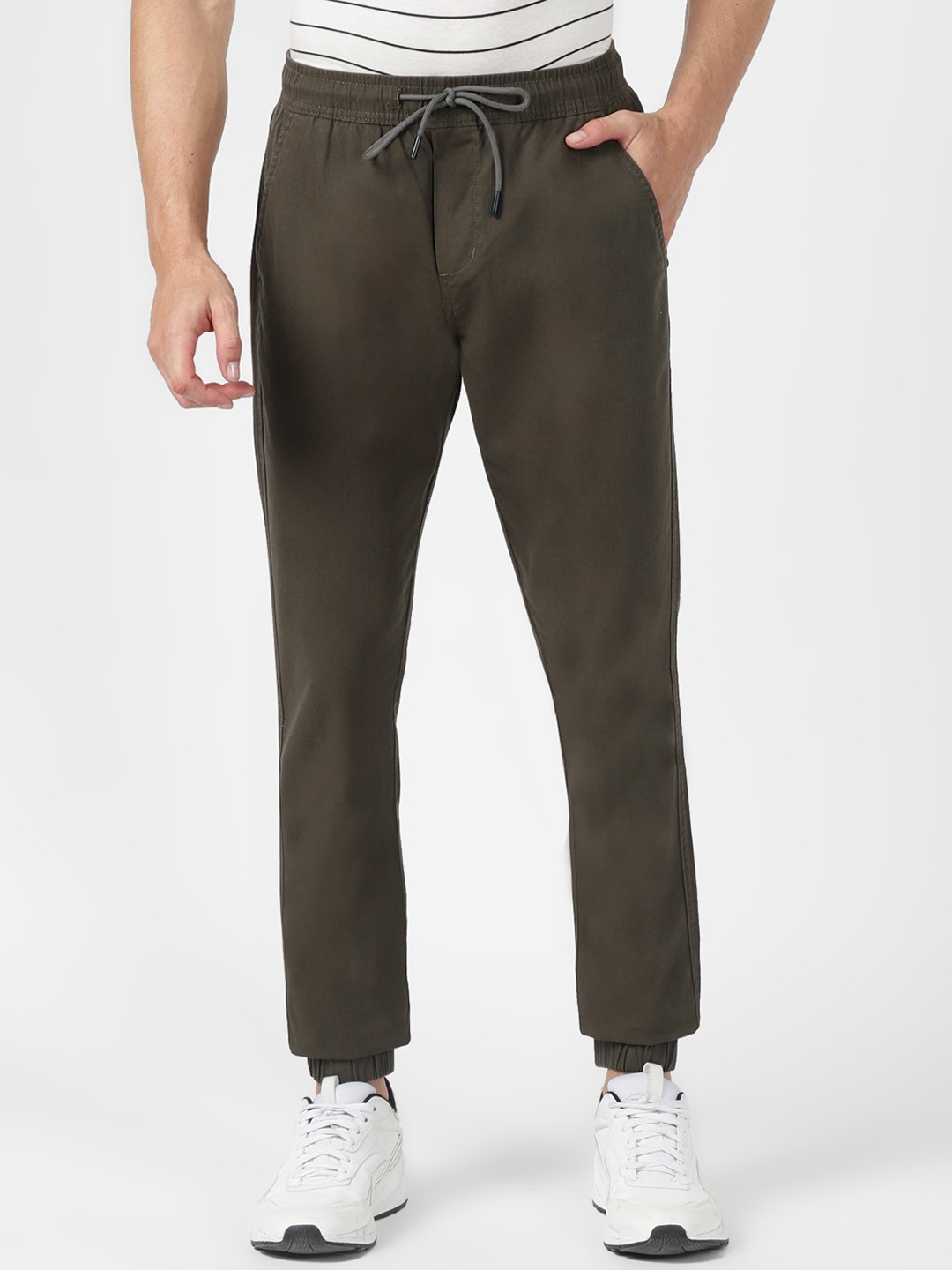 

UrbanMark Men Smart Slim Fit Joggers, Olive