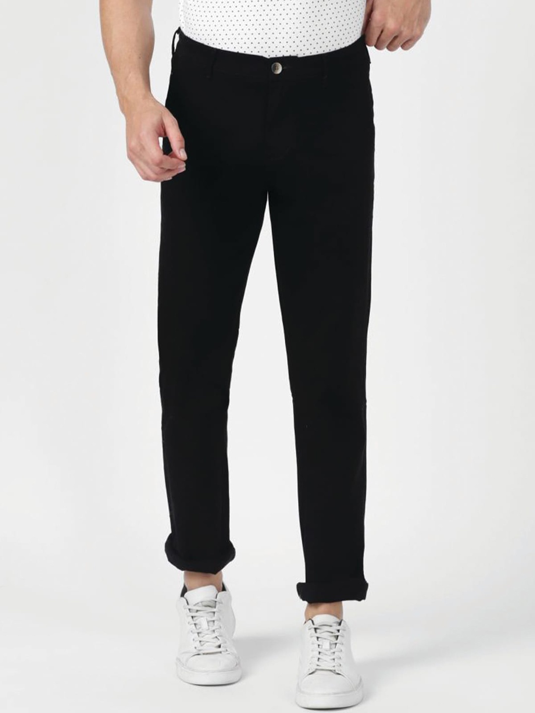 

UrbanMark Men Smart Slim Fit Trousers, Black