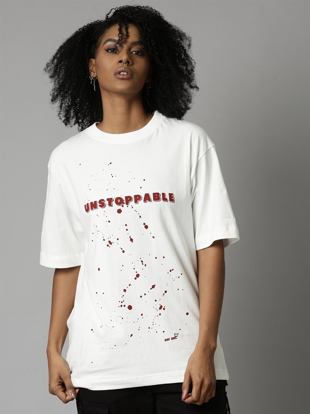 

Breakbounce Relaxed Fit Typography Printed Cotton T-shirt, White
