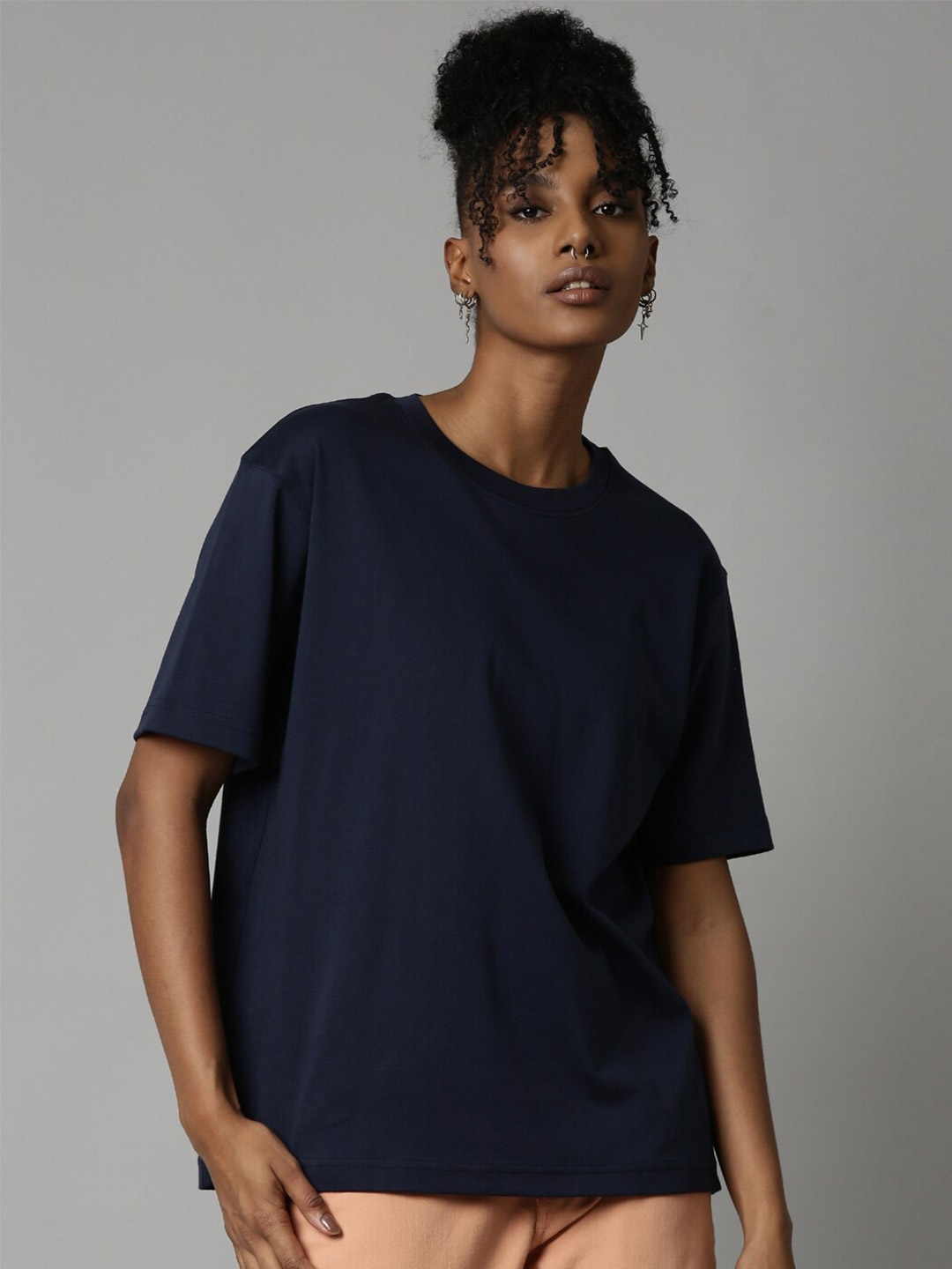 

Breakbounce Drop-Shoulder Cotton T-shirt, Navy blue