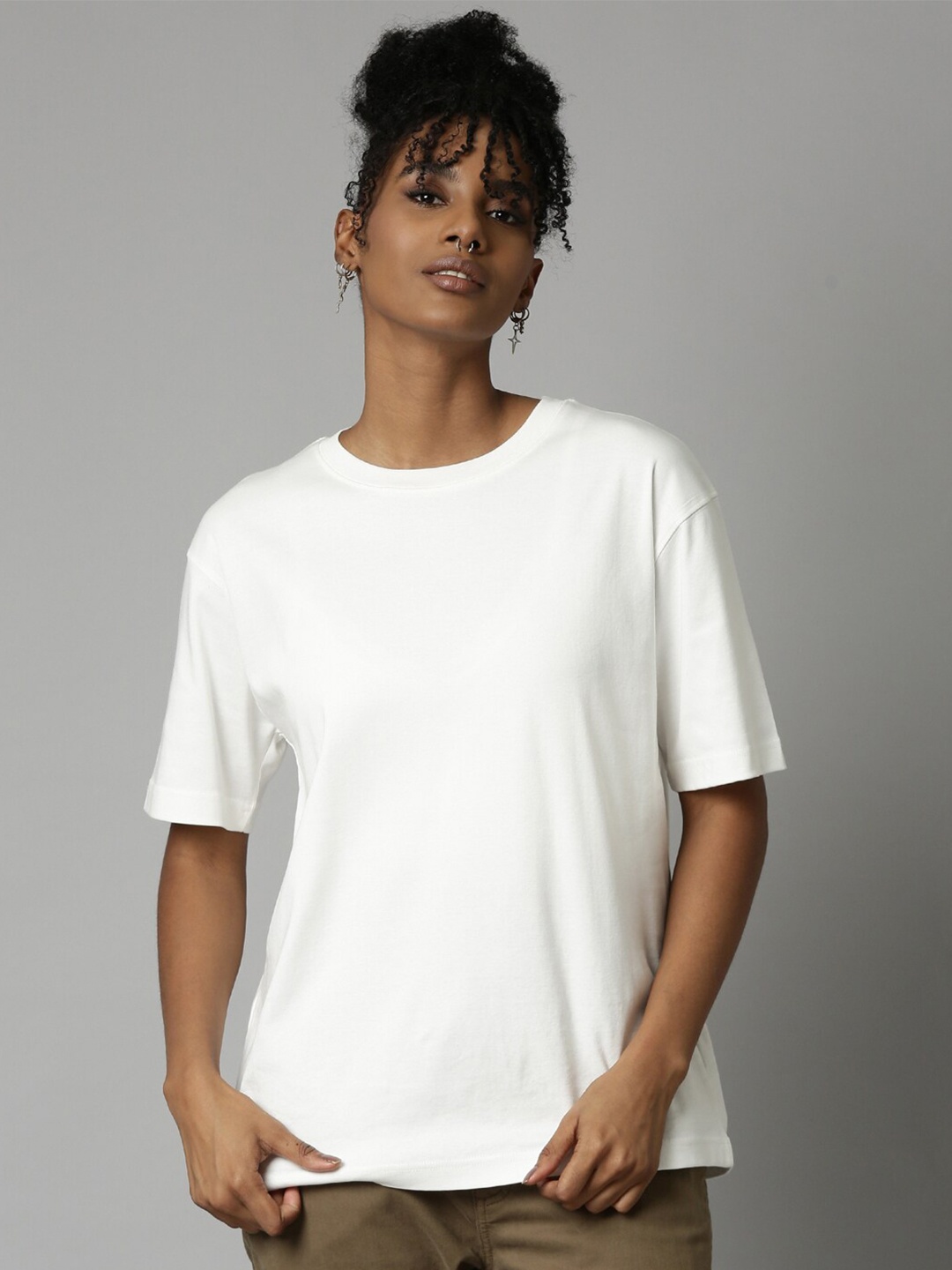 

Breakbounce Drop-Shoulder Cotton T-shirt, White