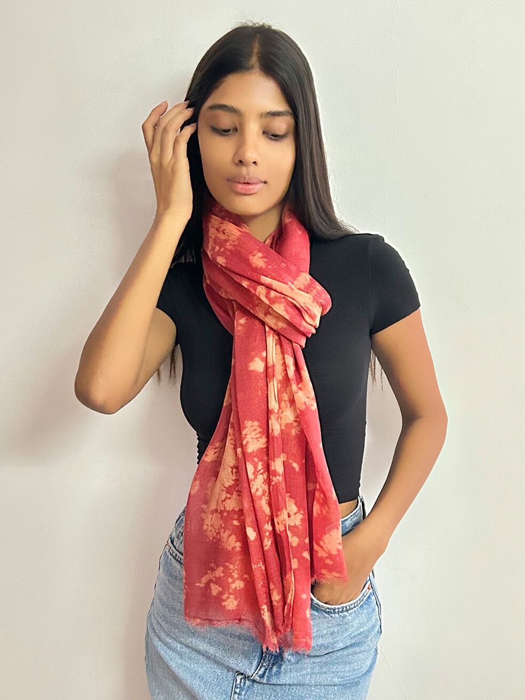 

Ayesha Printed Modal Scarves, Red