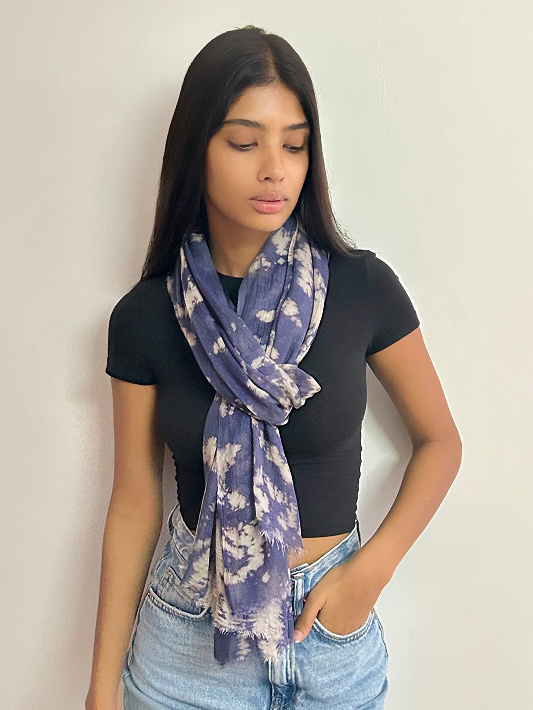 

Ayesha Printed Modal Scarves, Blue