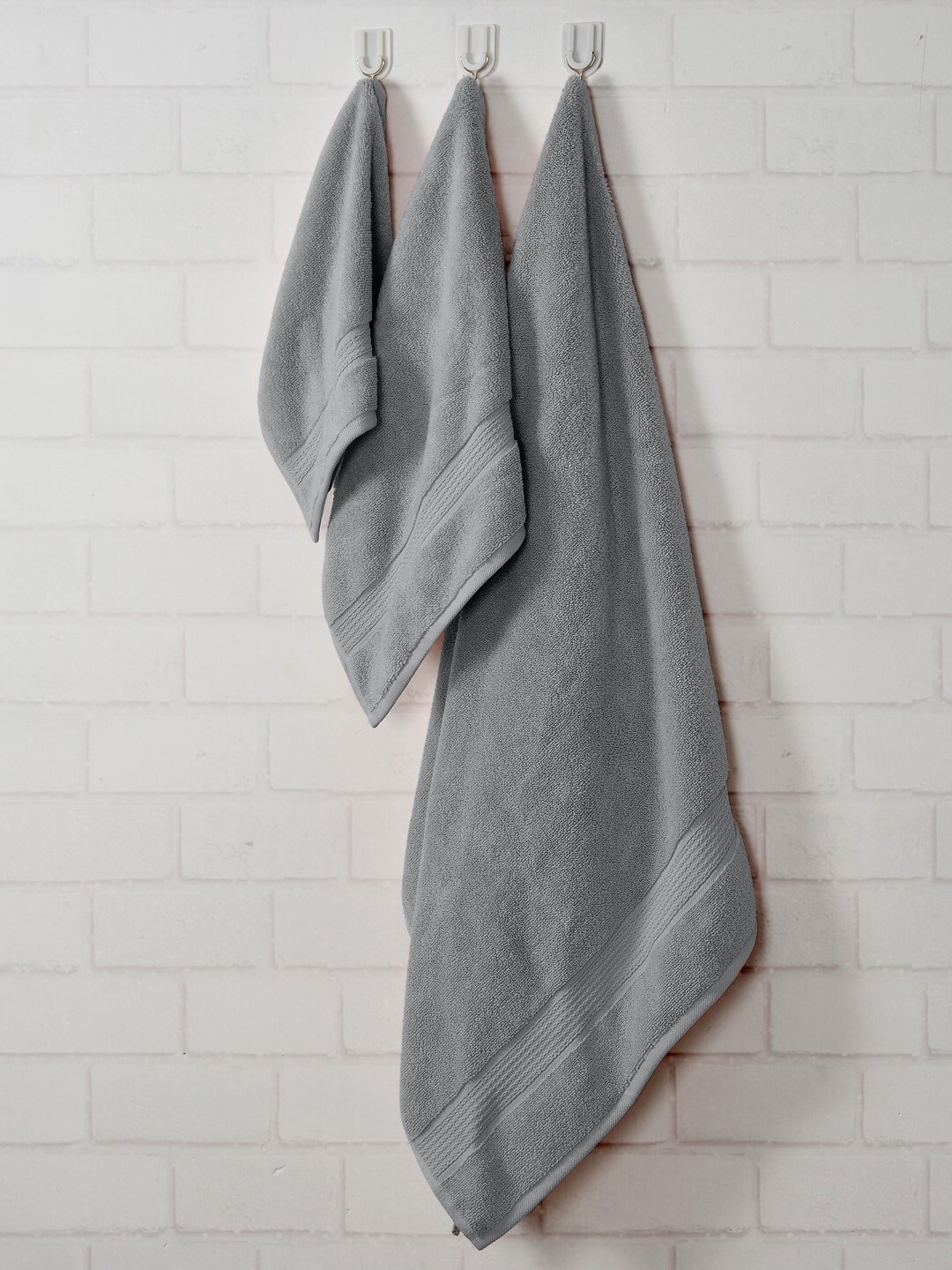 

AVI Living Pink & Grey 6 Pieces Pure Cotton 550 GSM Towel Set