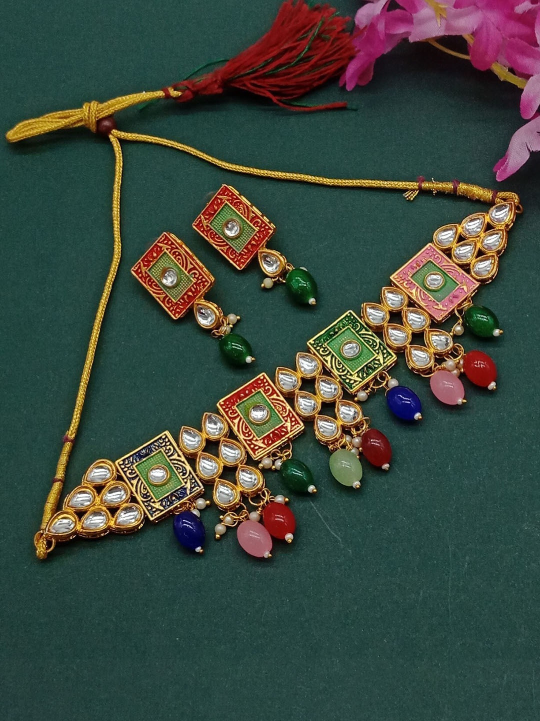 

AASHISH IMITATION Gold-Plated Necklace and Earrings