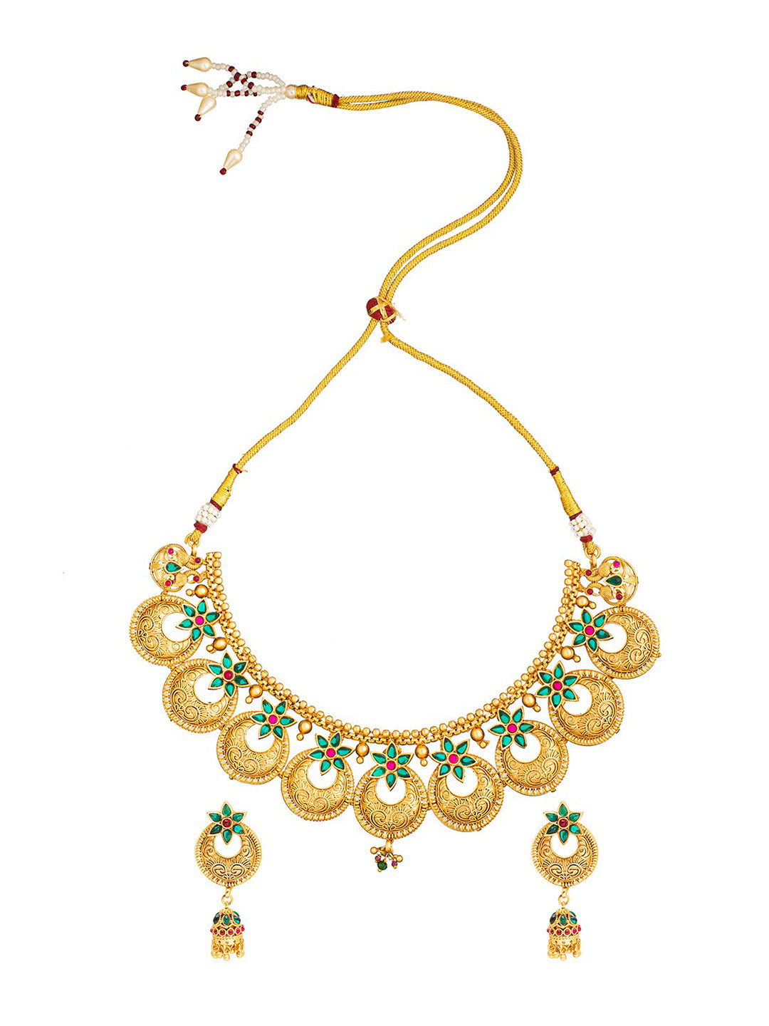 

Shining Jewel - By Shivansh Gold-Plated Necklace Set